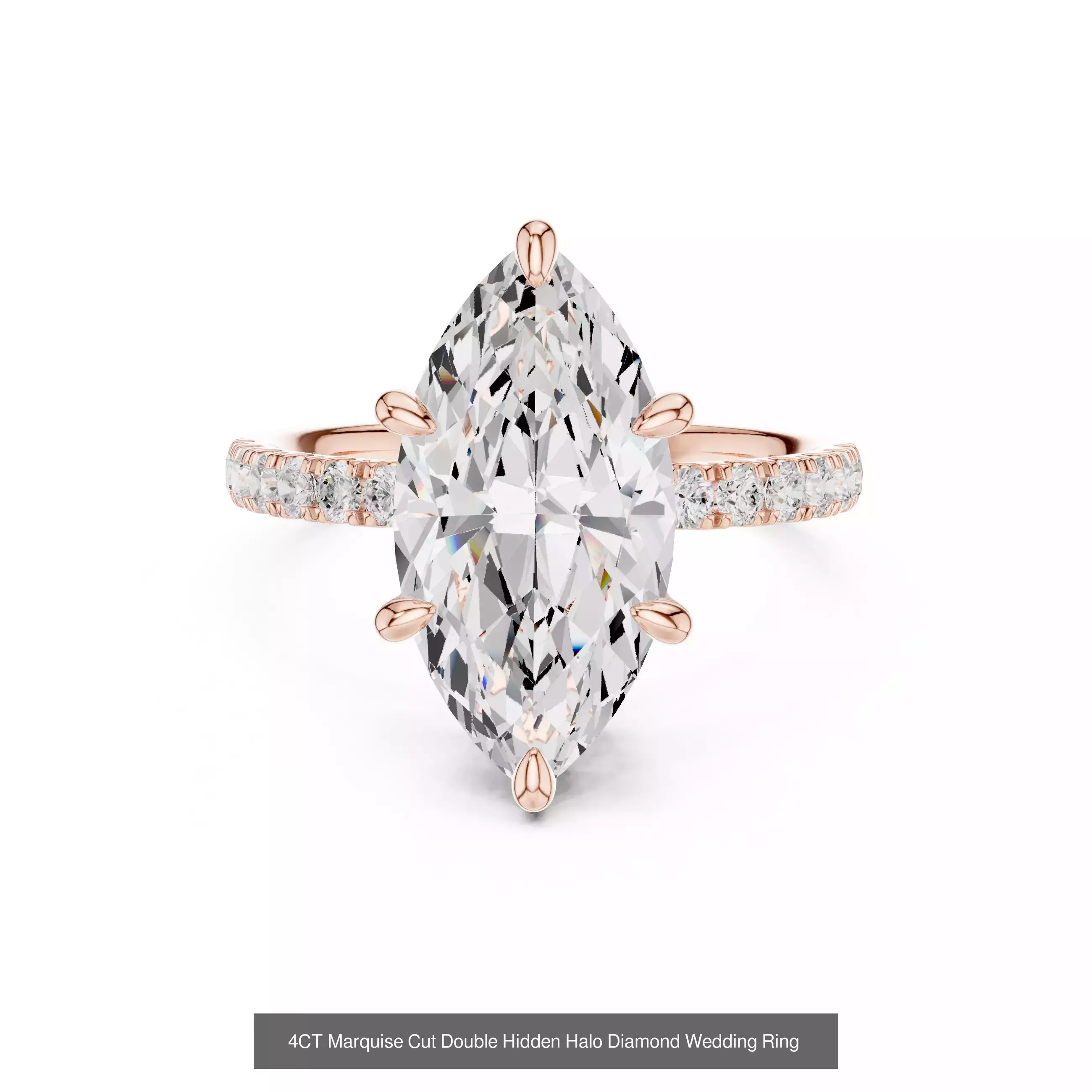 167 Marquise Diamond Rings 3DM STL OBJ FBX 3 Color Video 3D Model Collection_162