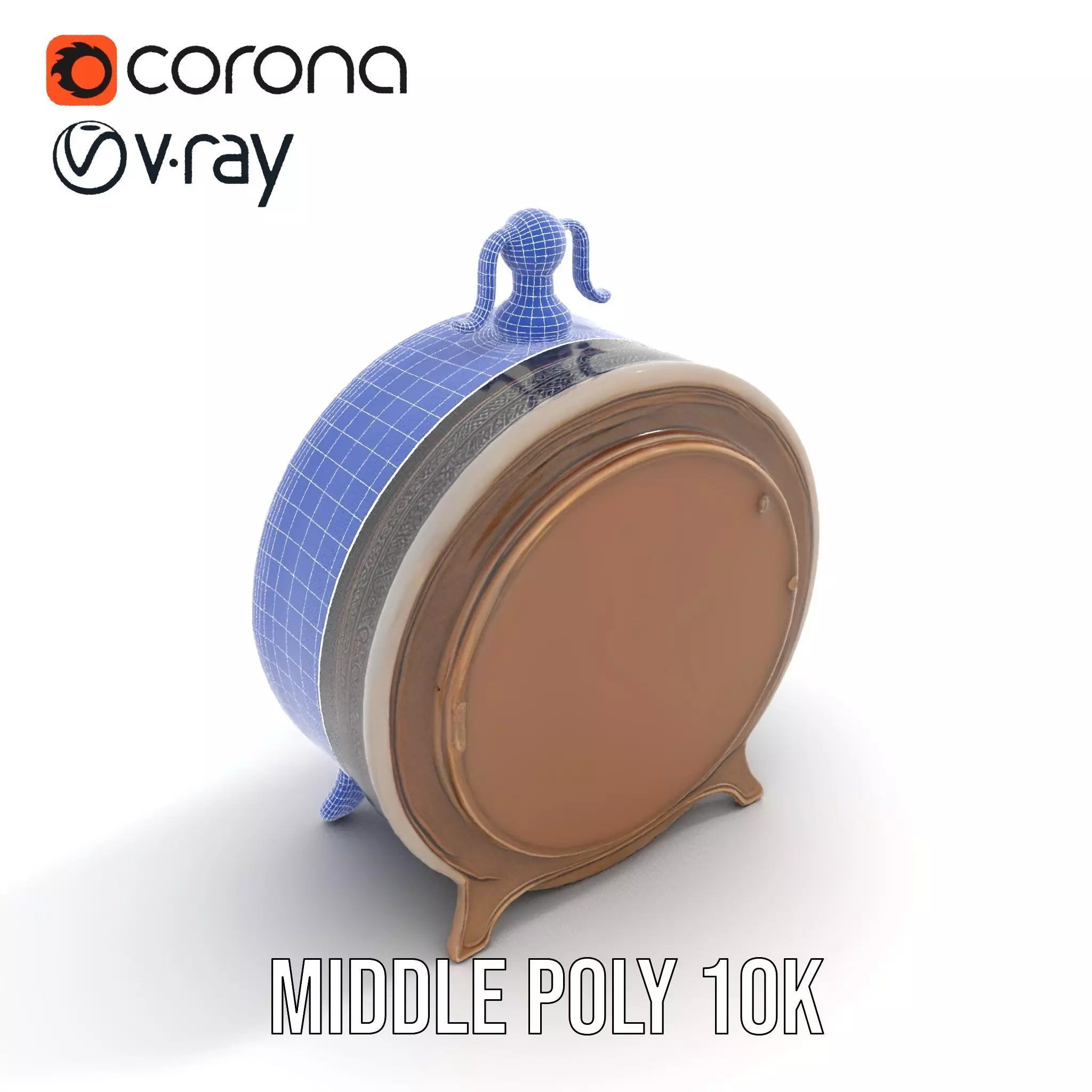 Vintage Brass Clock model pack Low-poly 3D model_29