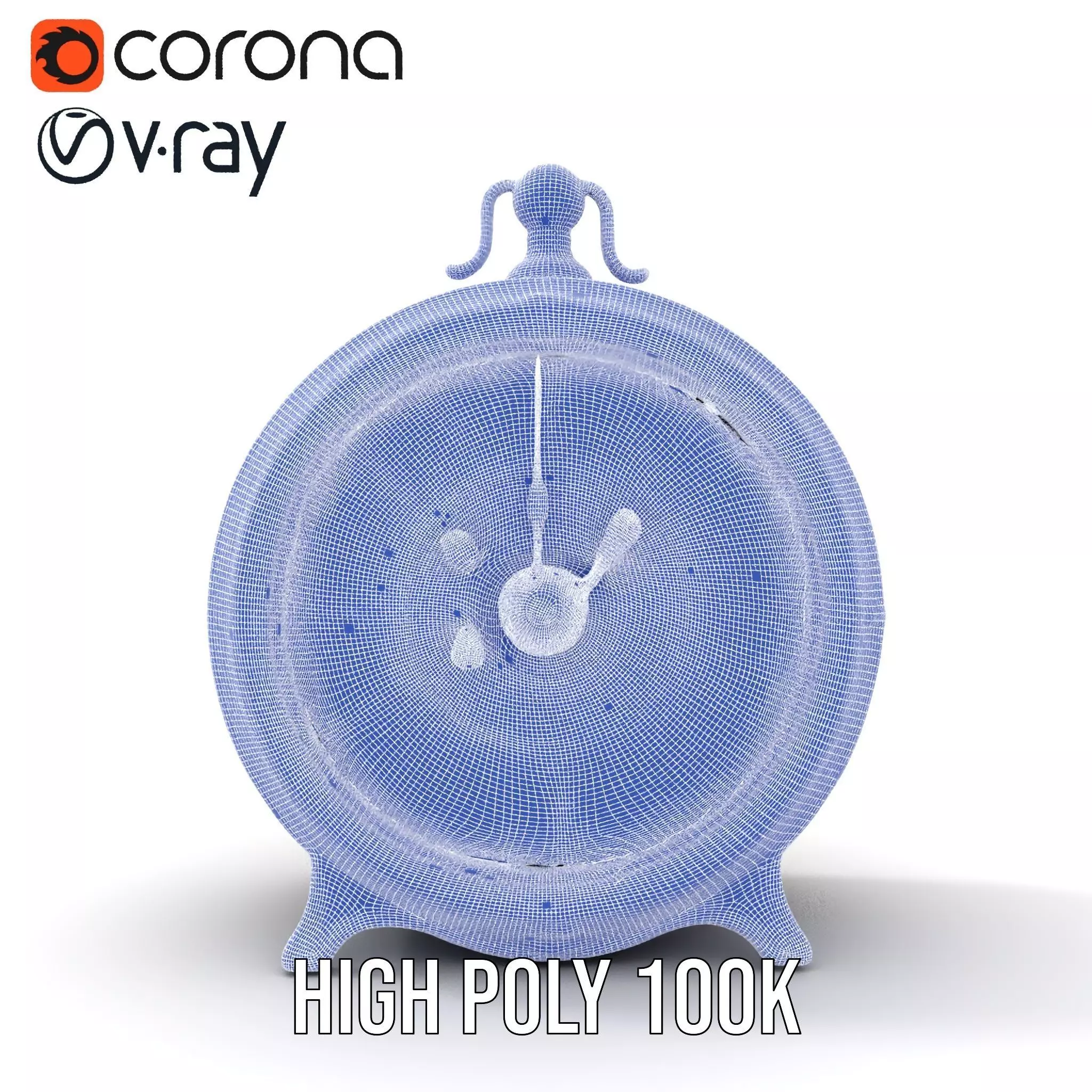 Vintage Brass Clock model pack Low-poly 3D model_34