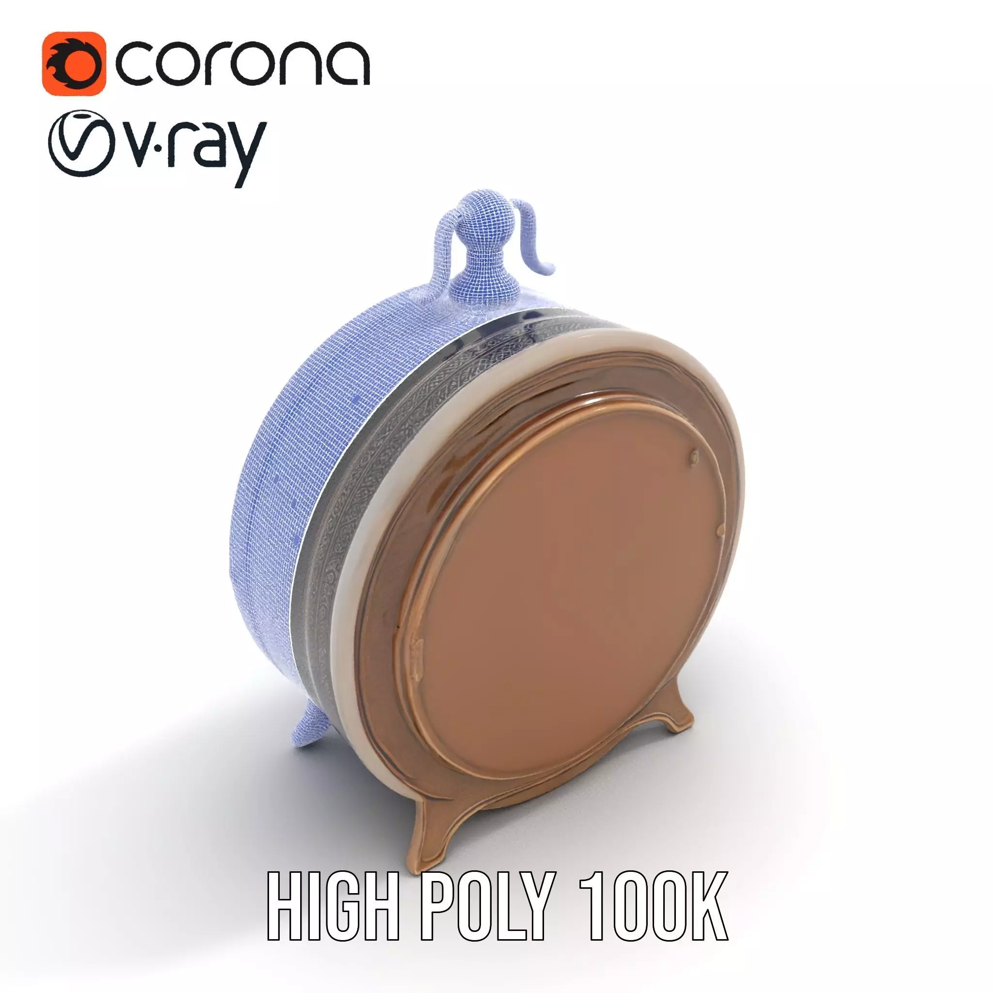 Vintage Brass Clock model pack Low-poly 3D model_20