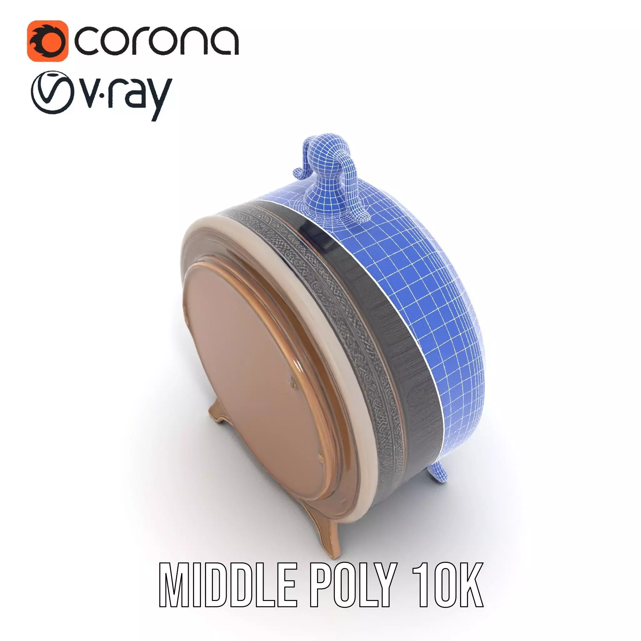 Vintage Brass Clock model pack Low-poly 3D model_26