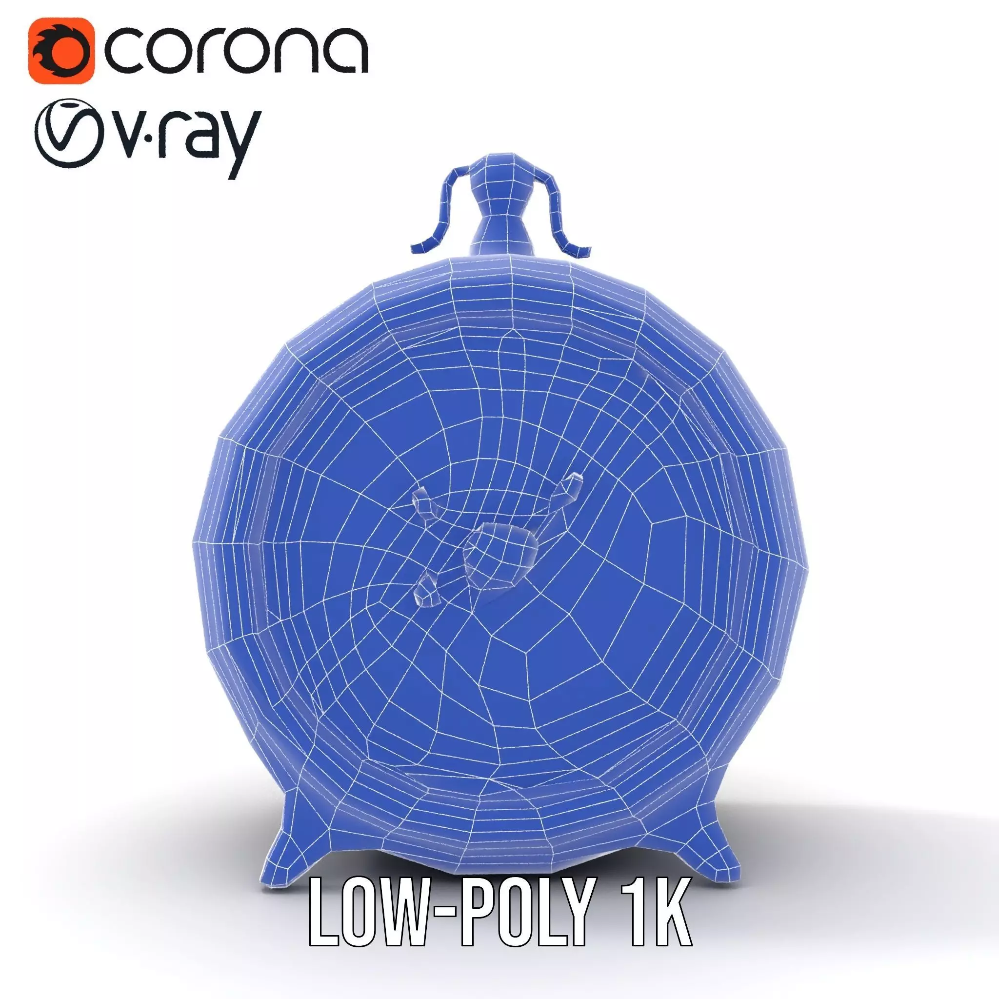 Vintage Brass Clock model pack Low-poly 3D model_17