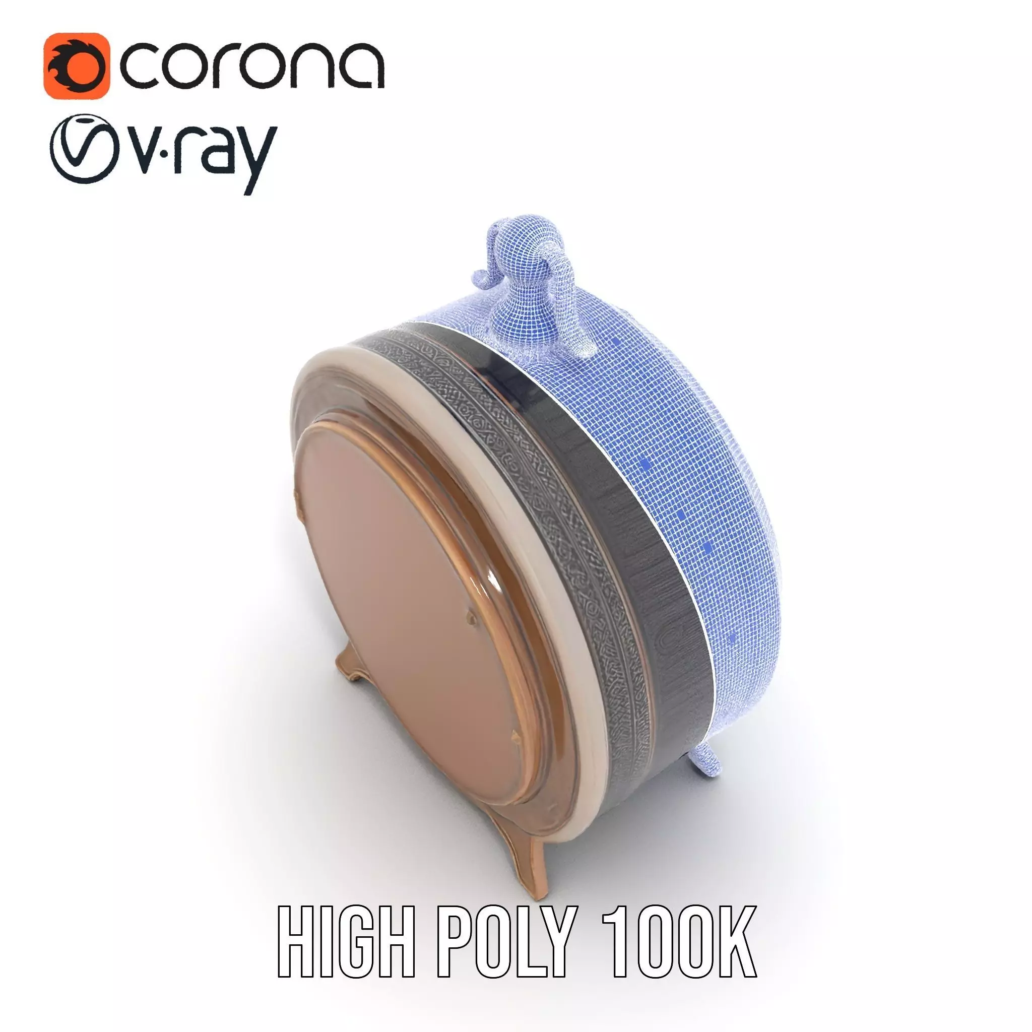 Vintage Brass Clock model pack Low-poly 3D model_32