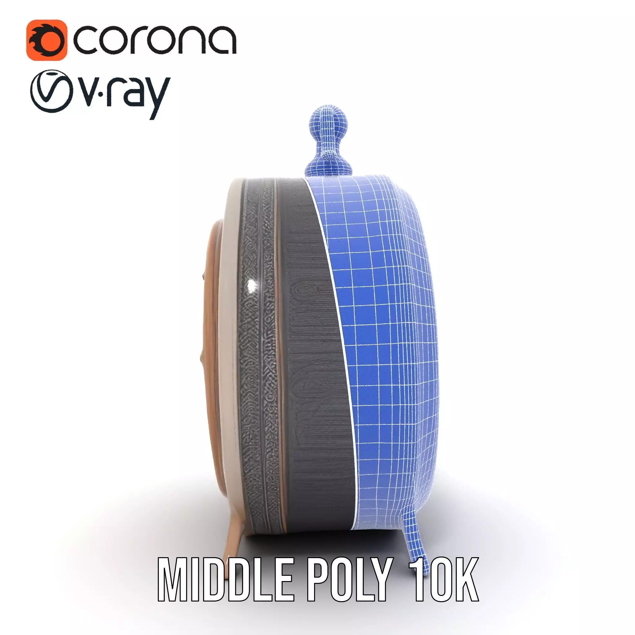 Vintage Brass Clock model pack Low-poly 3D model_18