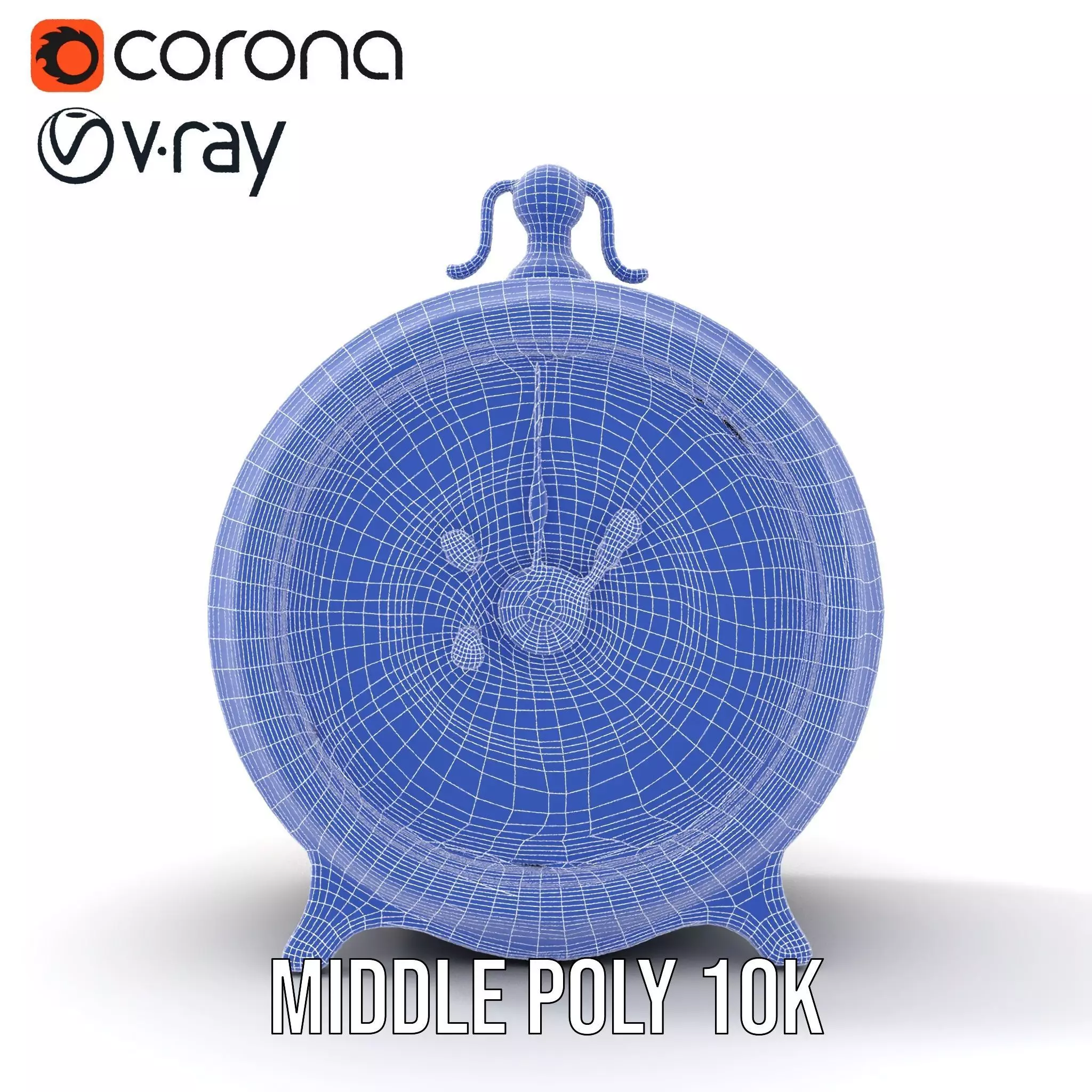 Vintage Brass Clock model pack Low-poly 3D model_21