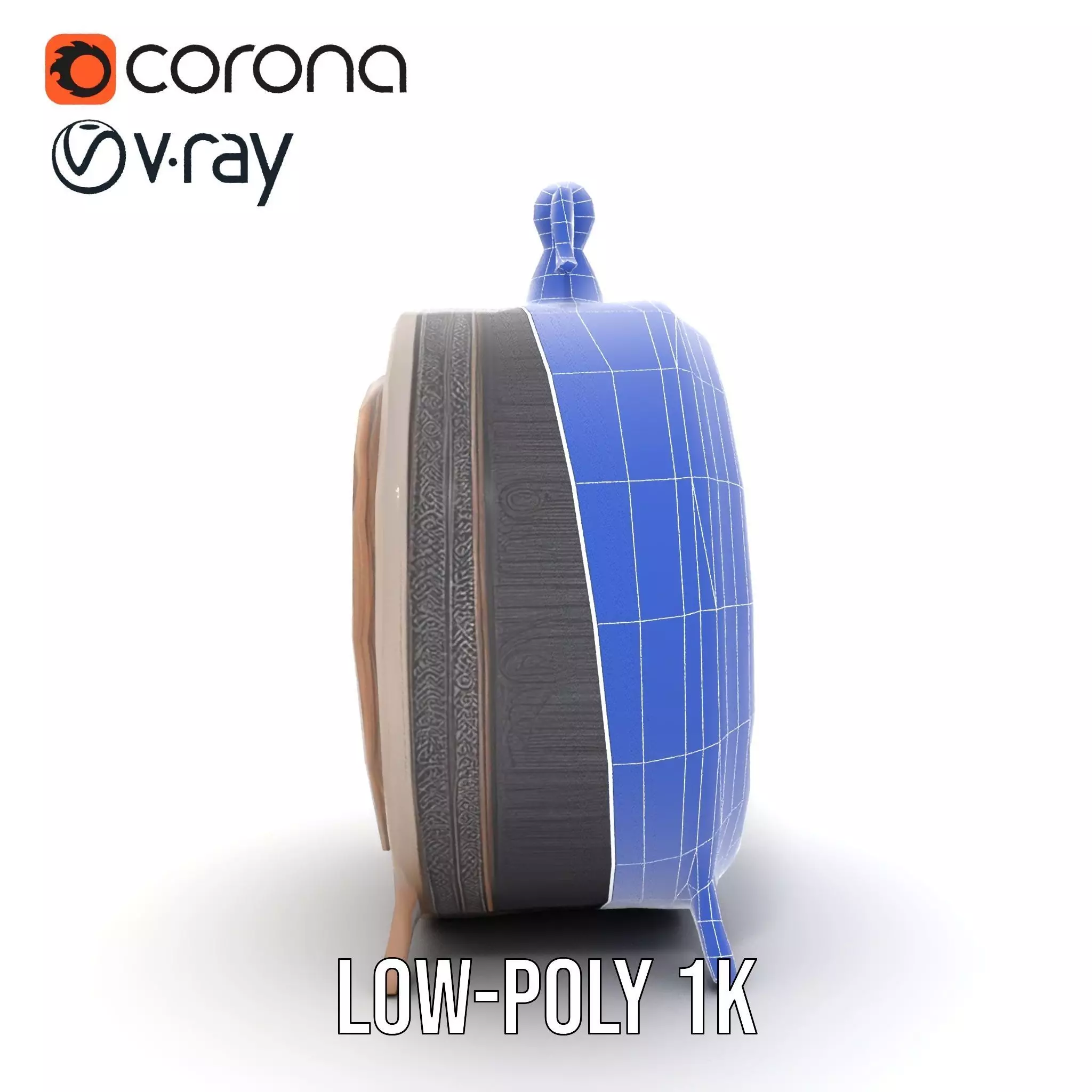 Vintage Brass Clock model pack Low-poly 3D model_30