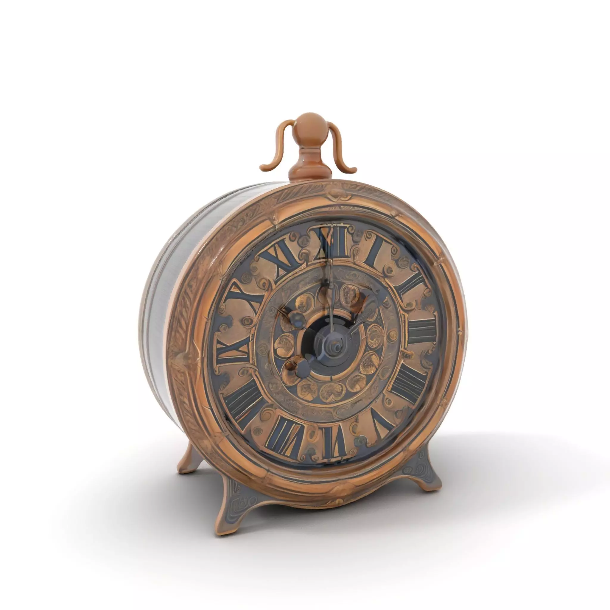 Vintage Brass Clock model pack Low-poly 3D model_0