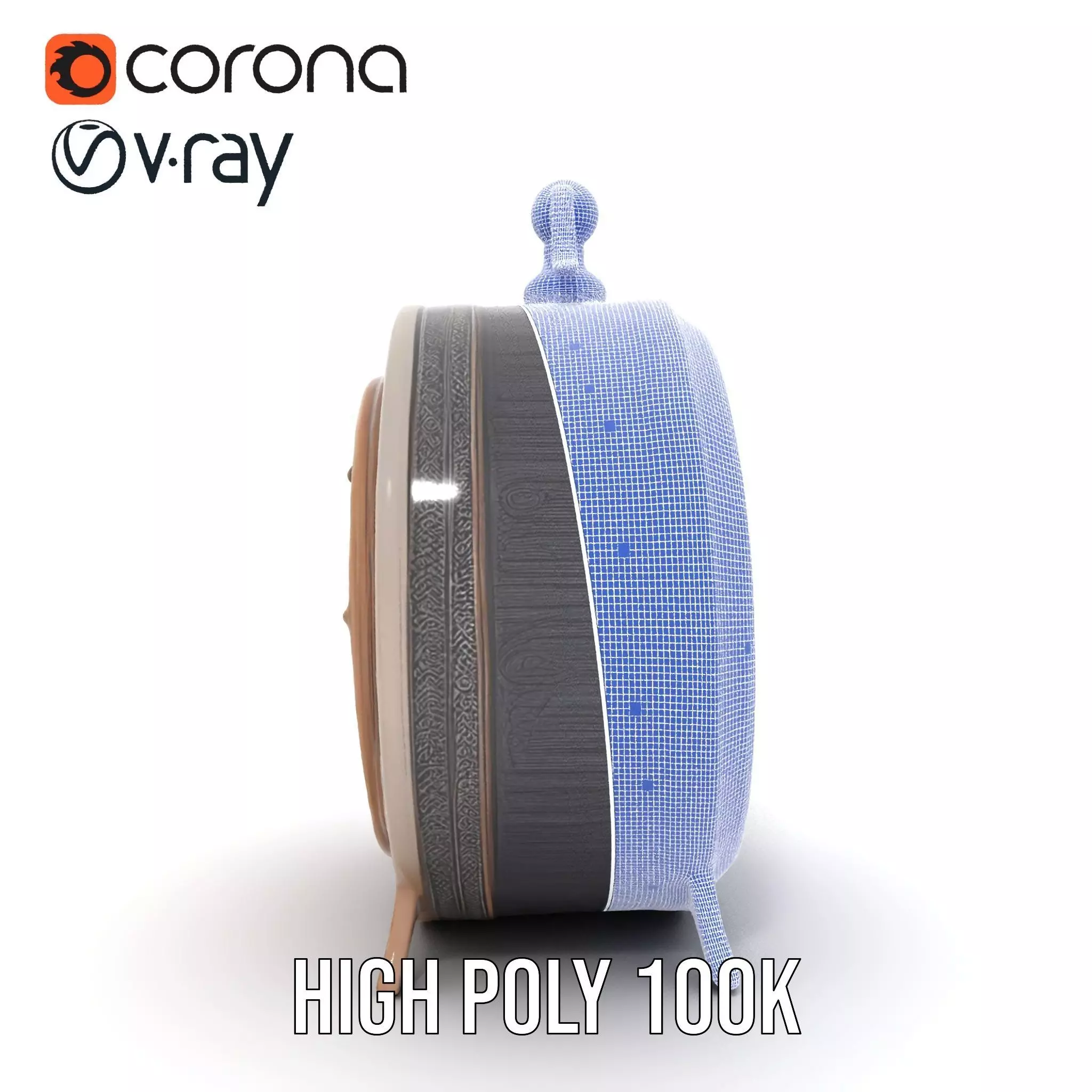 Vintage Brass Clock model pack Low-poly 3D model_33