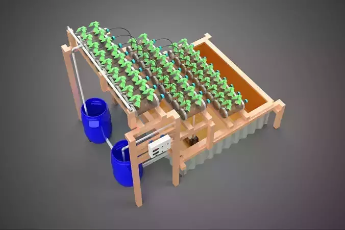 IOT CONTROL HYDROPONIC PLANT PLASTIC WATER BOTTLE CONTAINER POND