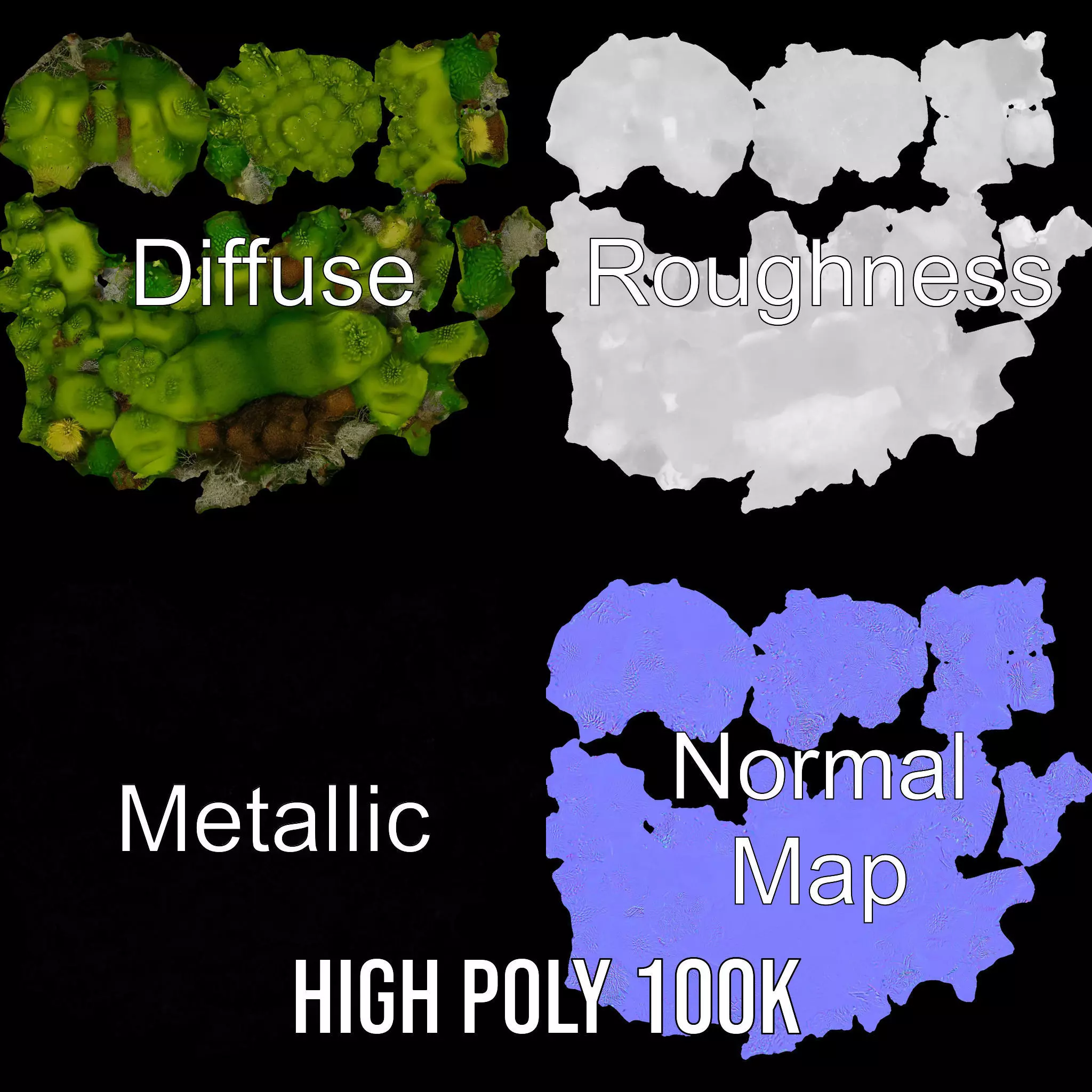 Lush Greenery Cluster model pack Low-poly 3D model_3