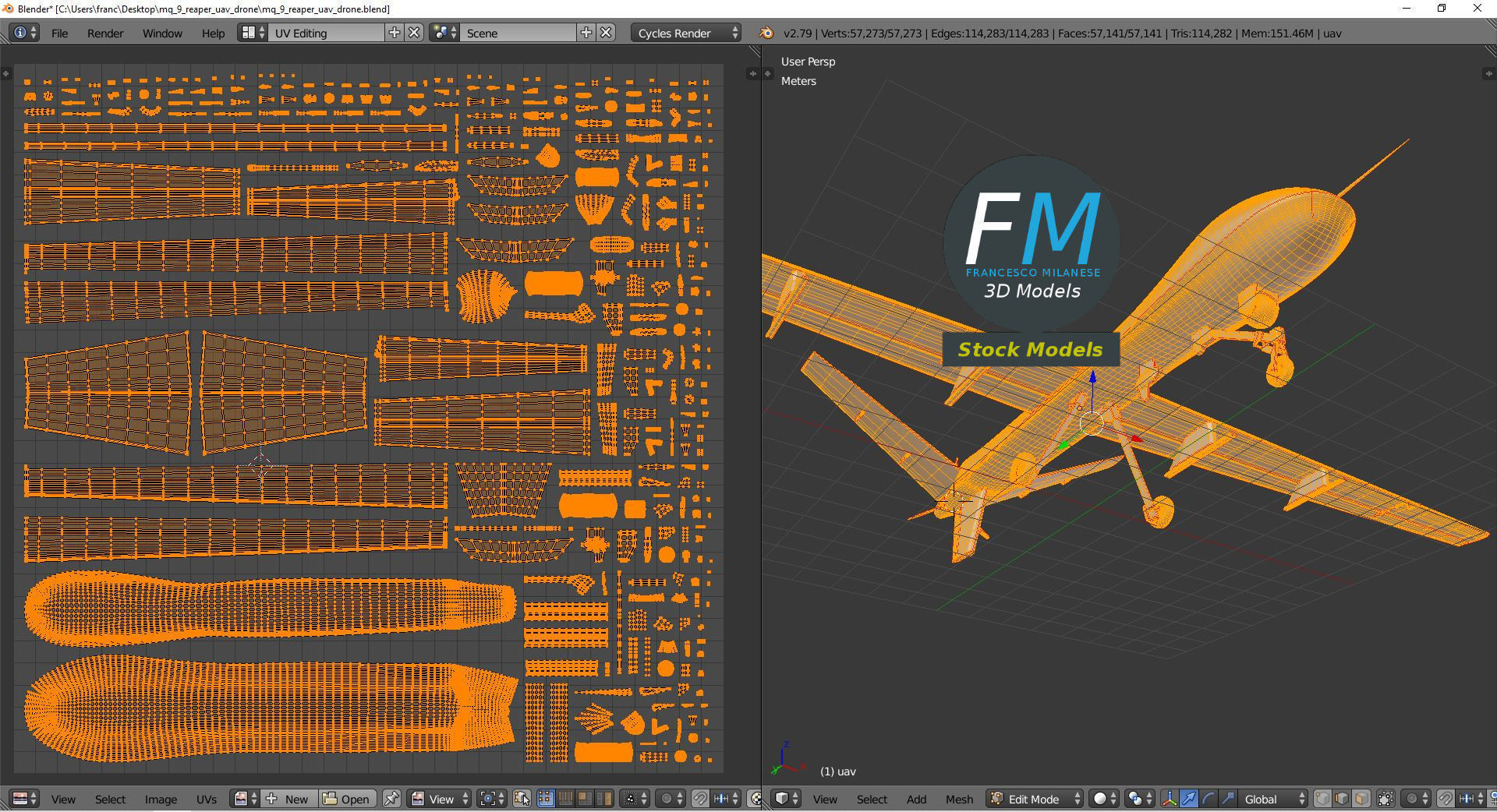 MQ-9 Reaper UAV drone 3D model_10