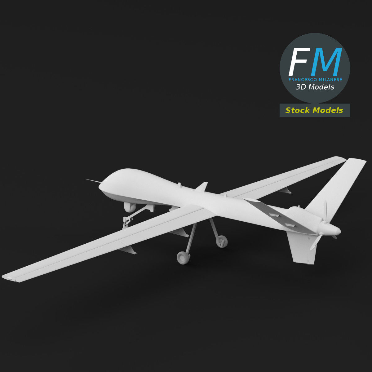 MQ-9 Reaper UAV drone 3D model_5