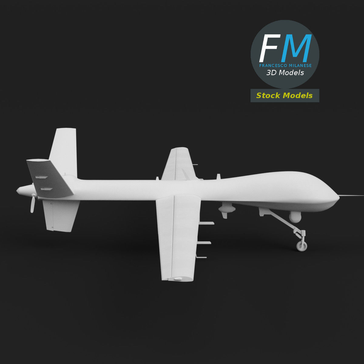 MQ-9 Reaper UAV drone 3D model_4
