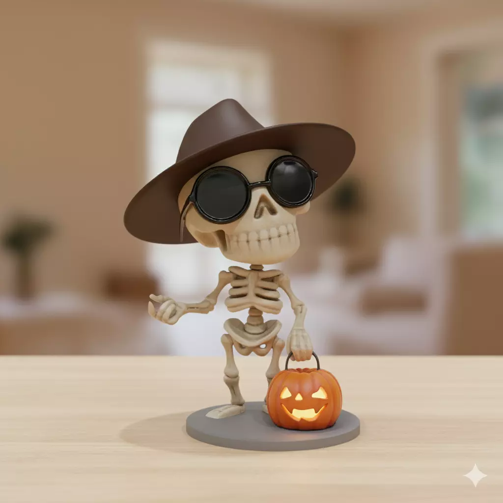 Skeleton Halloween Celebration Free 3D print model_0