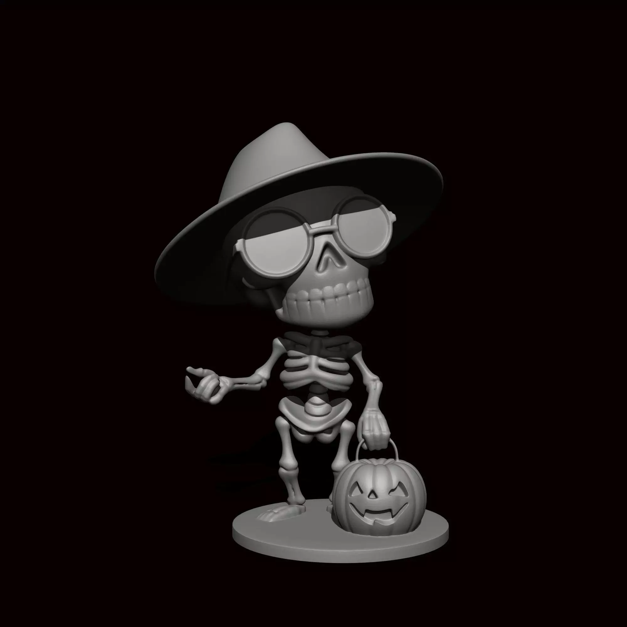 Skeleton Halloween Celebration Free 3D print model_1