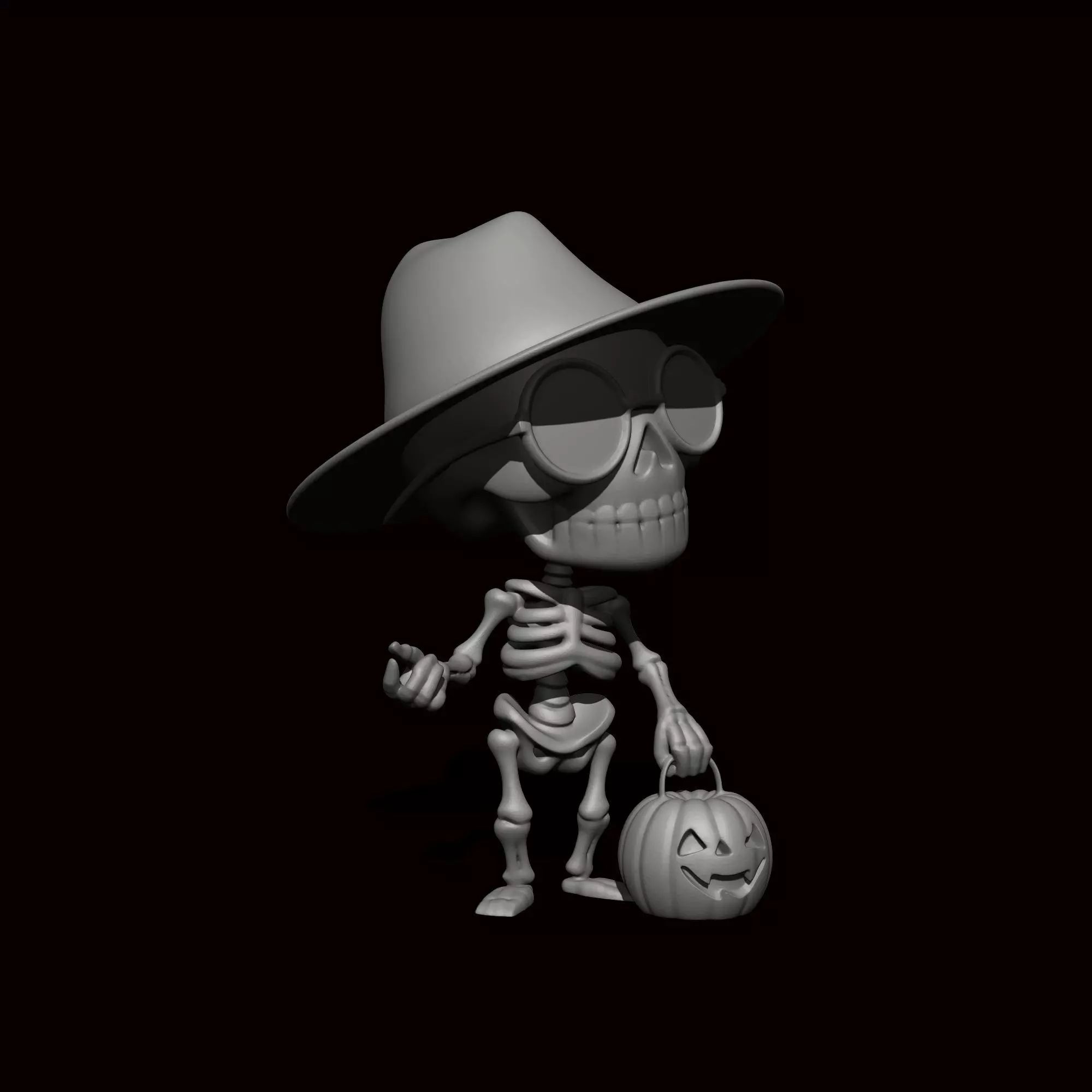 Skeleton Halloween Celebration Free 3D print model_2