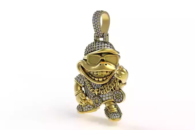00035 Stylish Frog Diamond Hip Hop Pendant