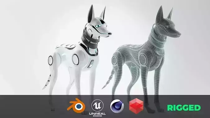 Robot Dog SciFi Rigged