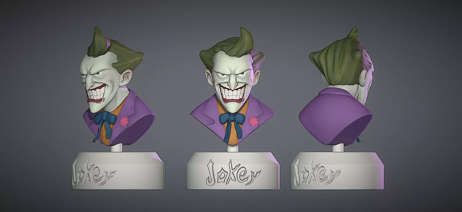 3D joker bust Free 3D print model_1