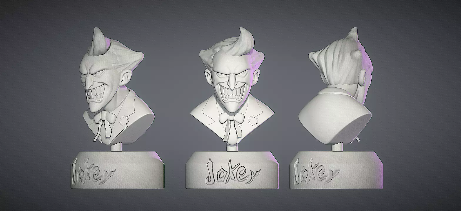3D joker bust Free 3D print model_0