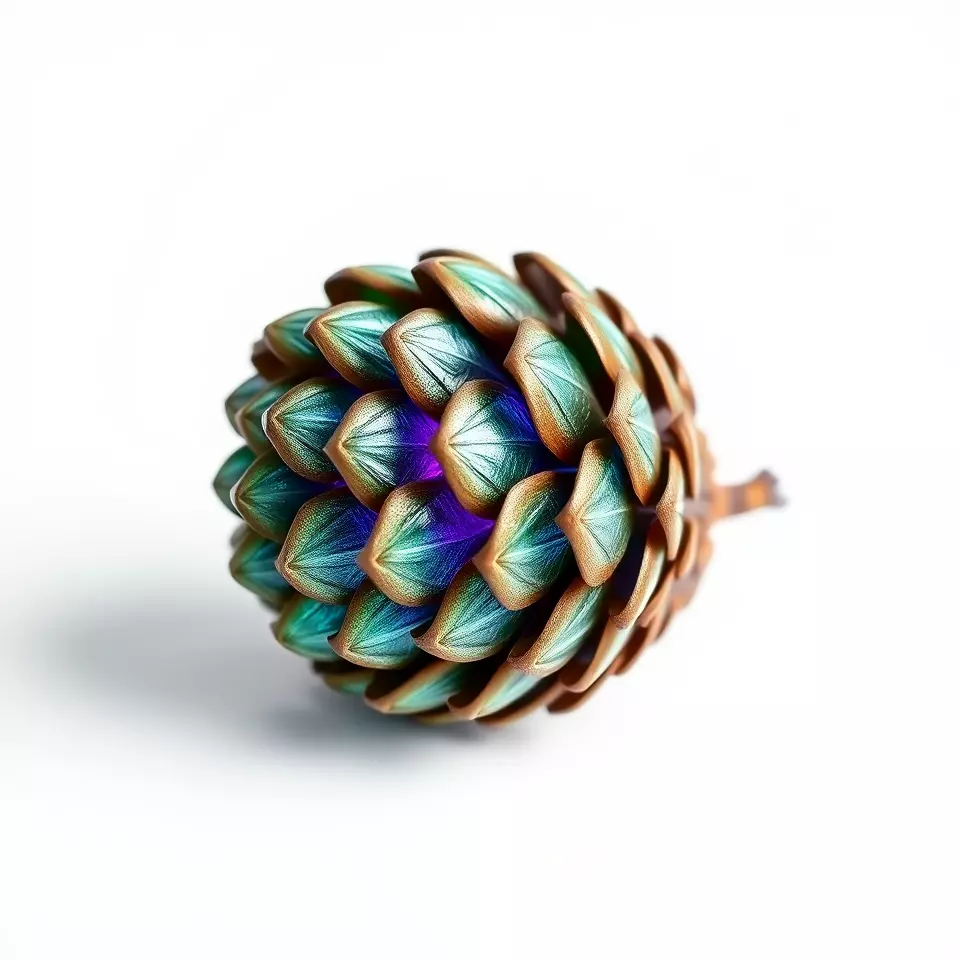 Iridescent Pinecone model pack Low-poly 3D model_2