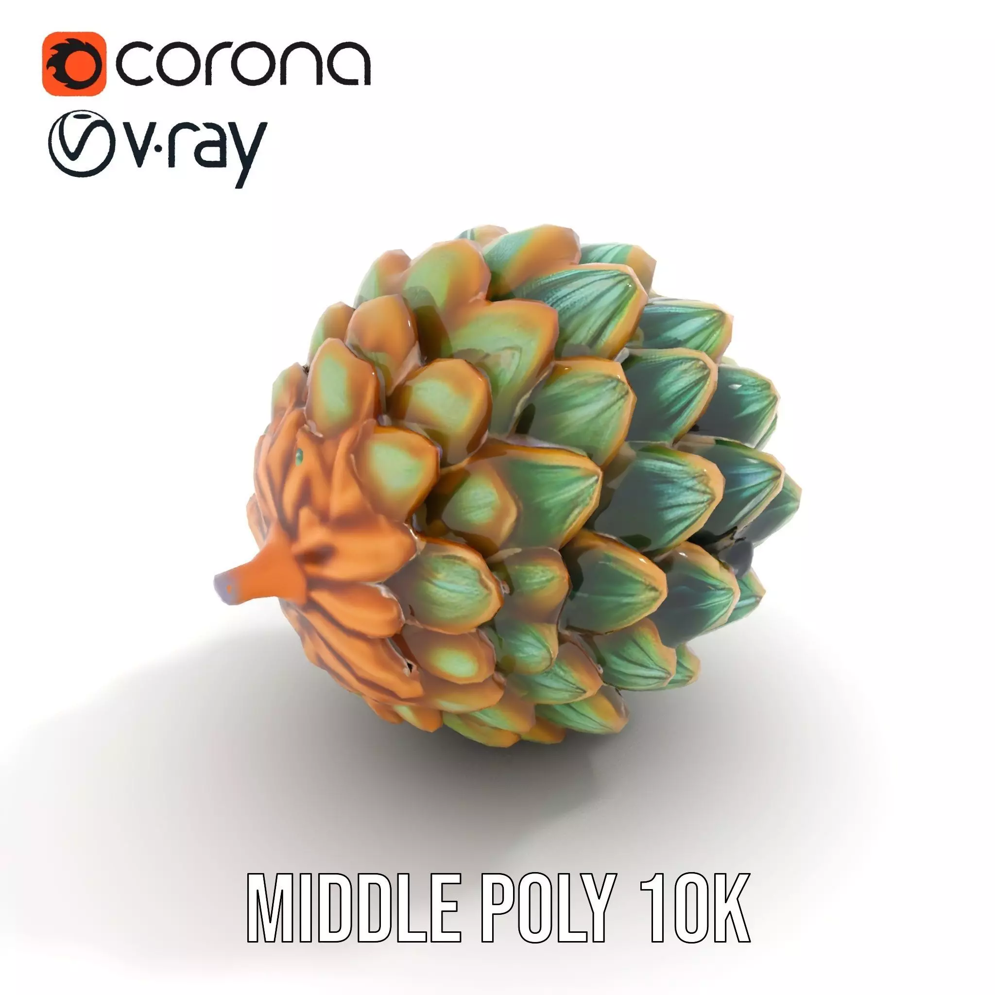 Iridescent Pinecone model pack Low-poly 3D model_13