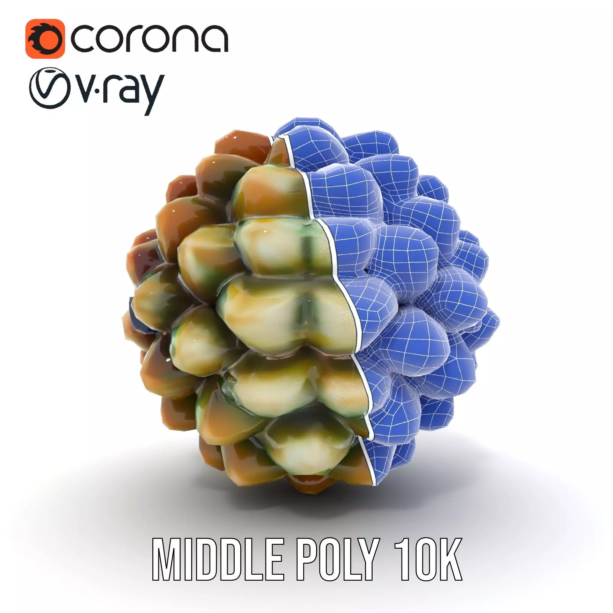 Iridescent Pinecone model pack Low-poly 3D model_26
