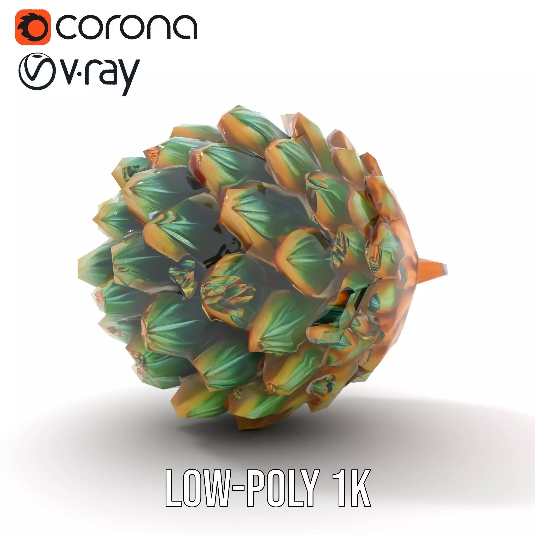 Iridescent Pinecone model pack Low-poly 3D model_11