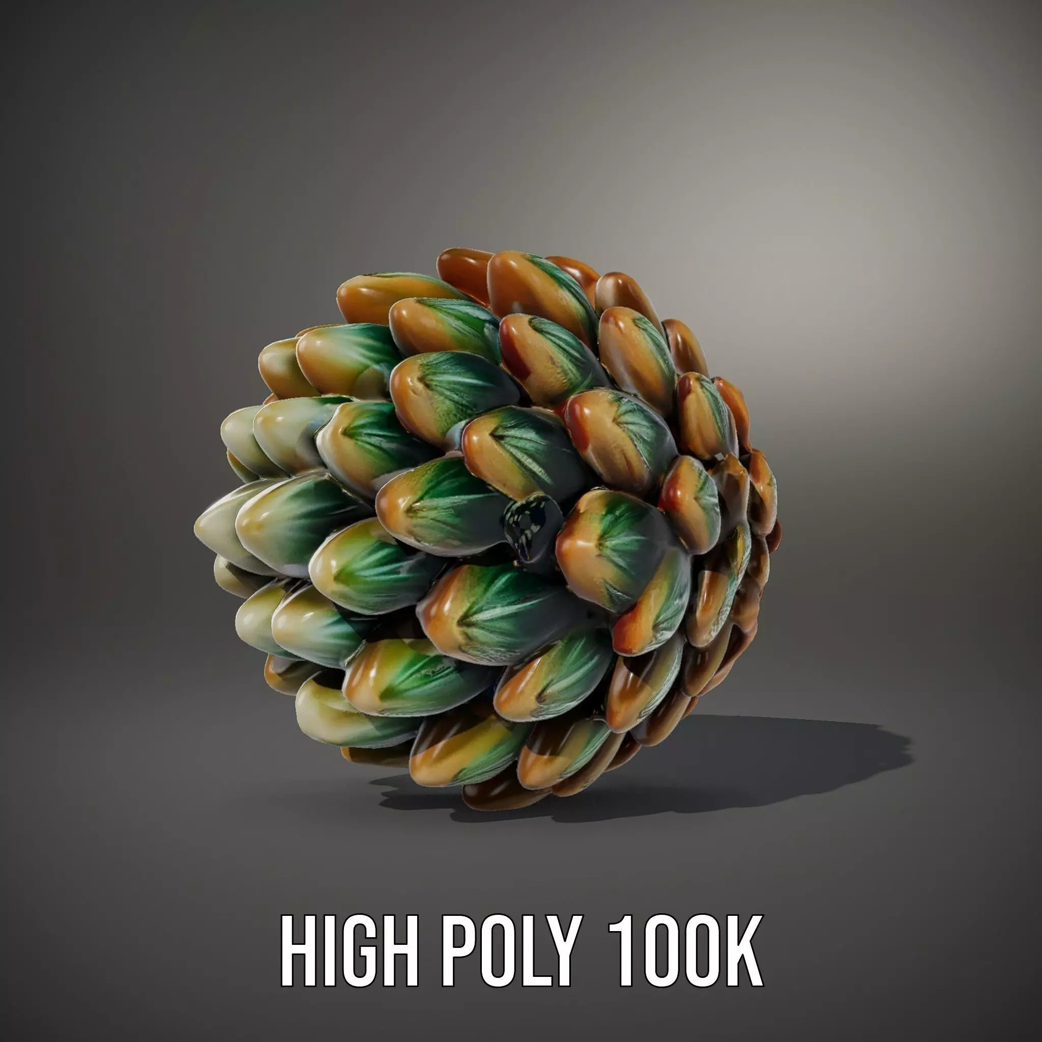 Iridescent Pinecone model pack Low-poly 3D model_9