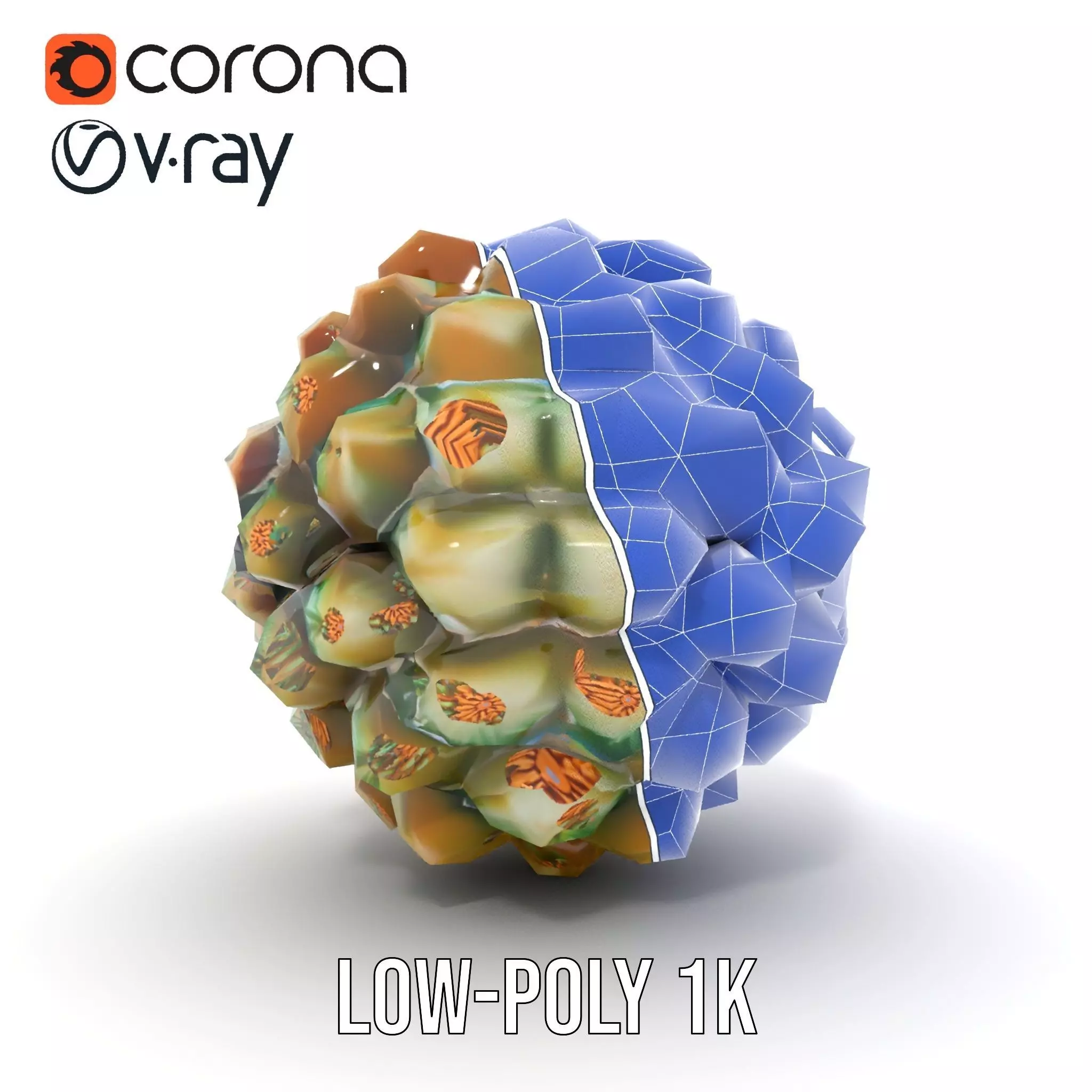 Iridescent Pinecone model pack Low-poly 3D model_30