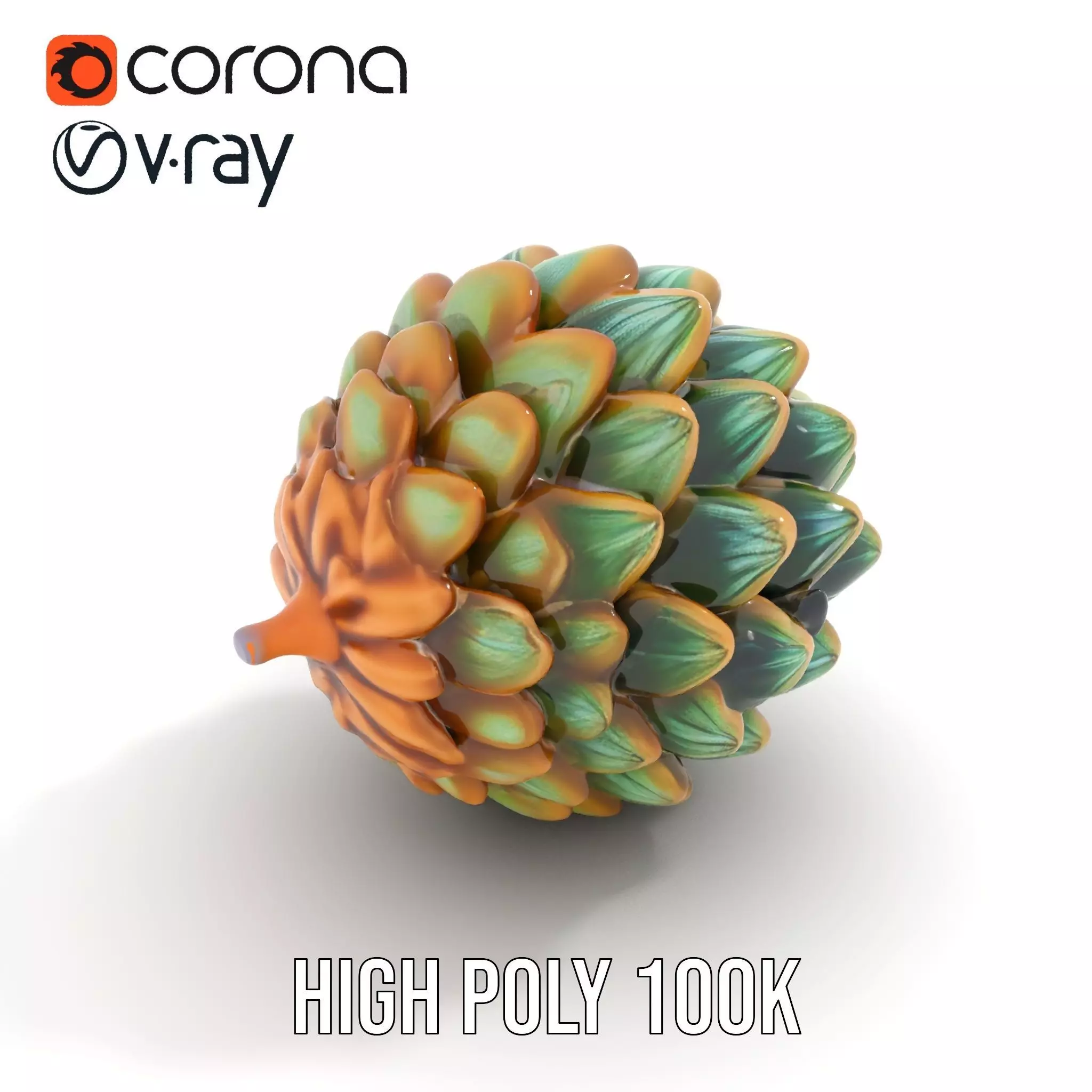 Iridescent Pinecone model pack Low-poly 3D model_20