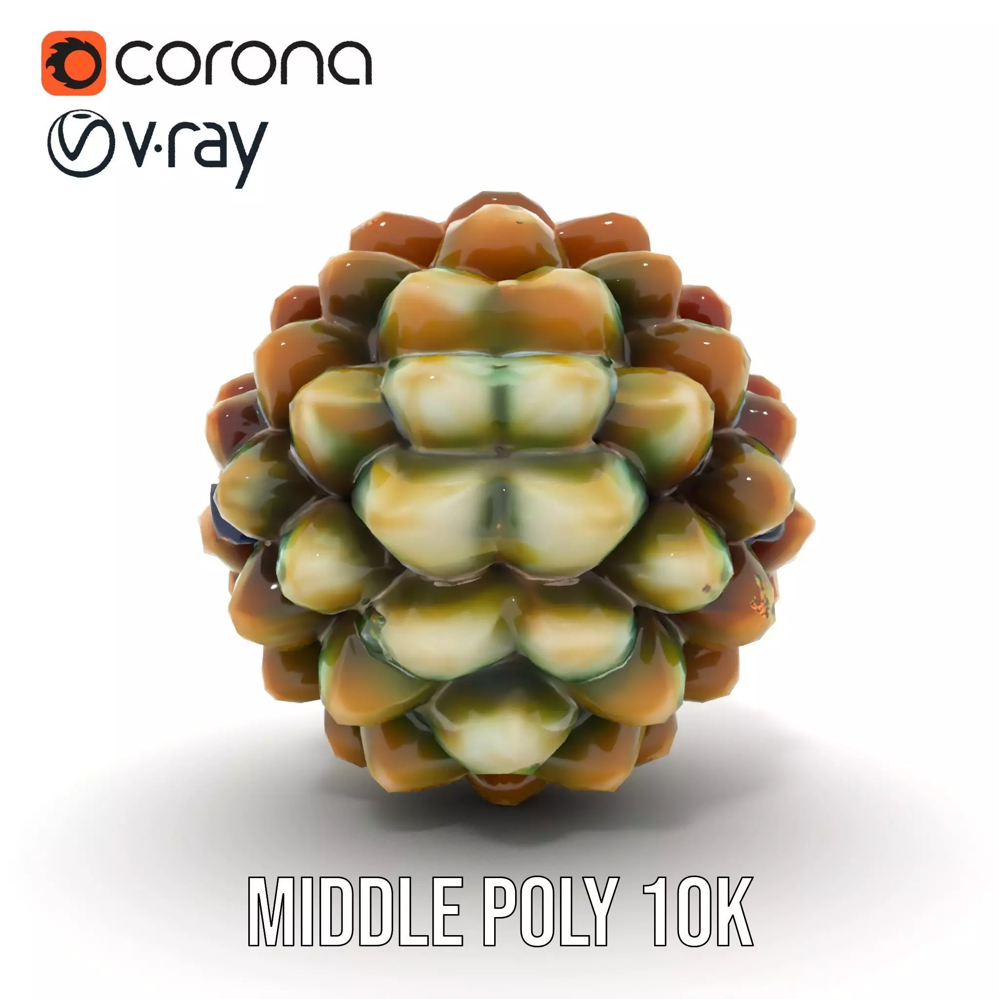 Iridescent Pinecone model pack Low-poly 3D model_21
