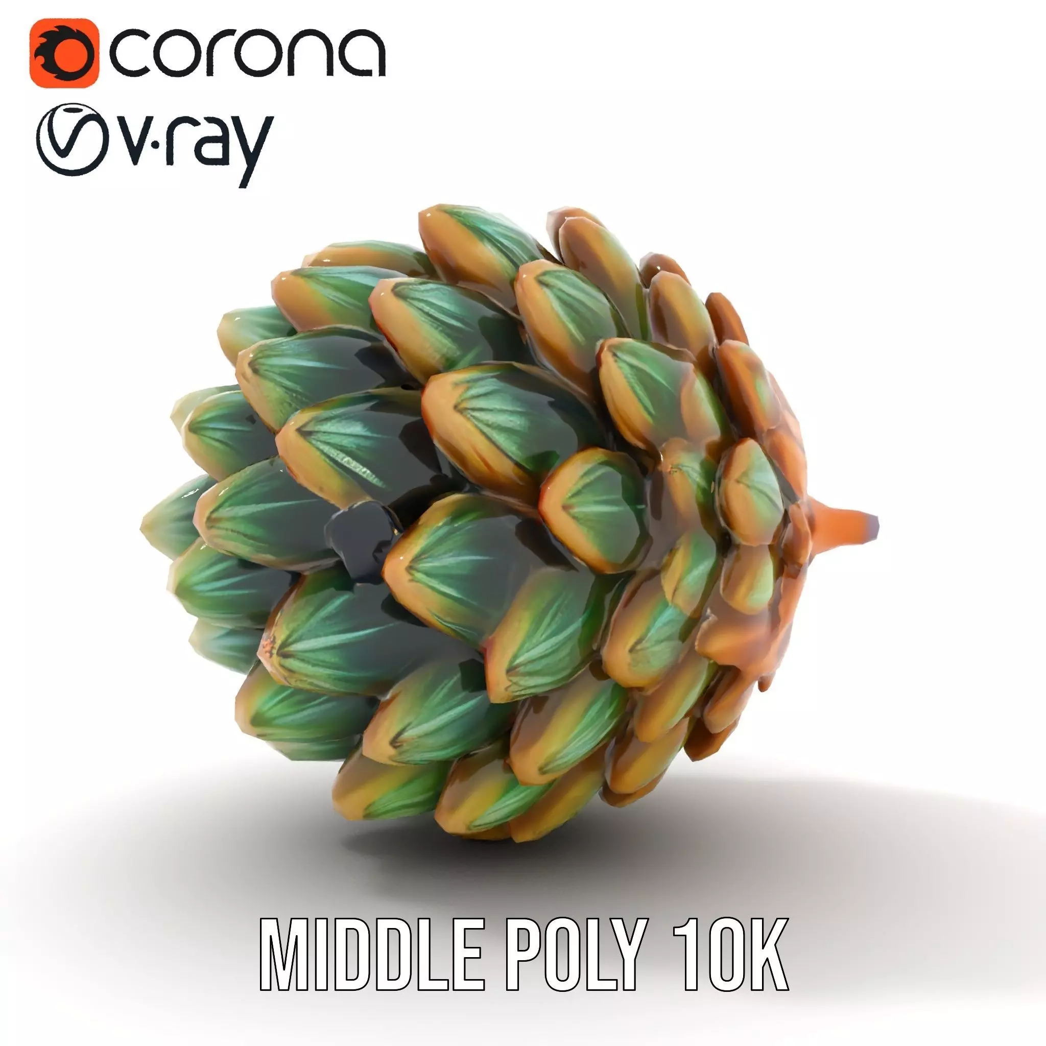 Iridescent Pinecone model pack Low-poly 3D model_6