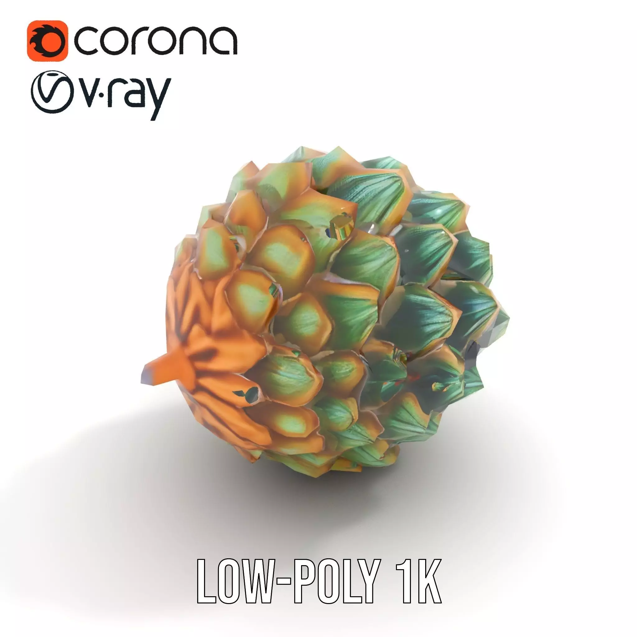 Iridescent Pinecone model pack Low-poly 3D model_8