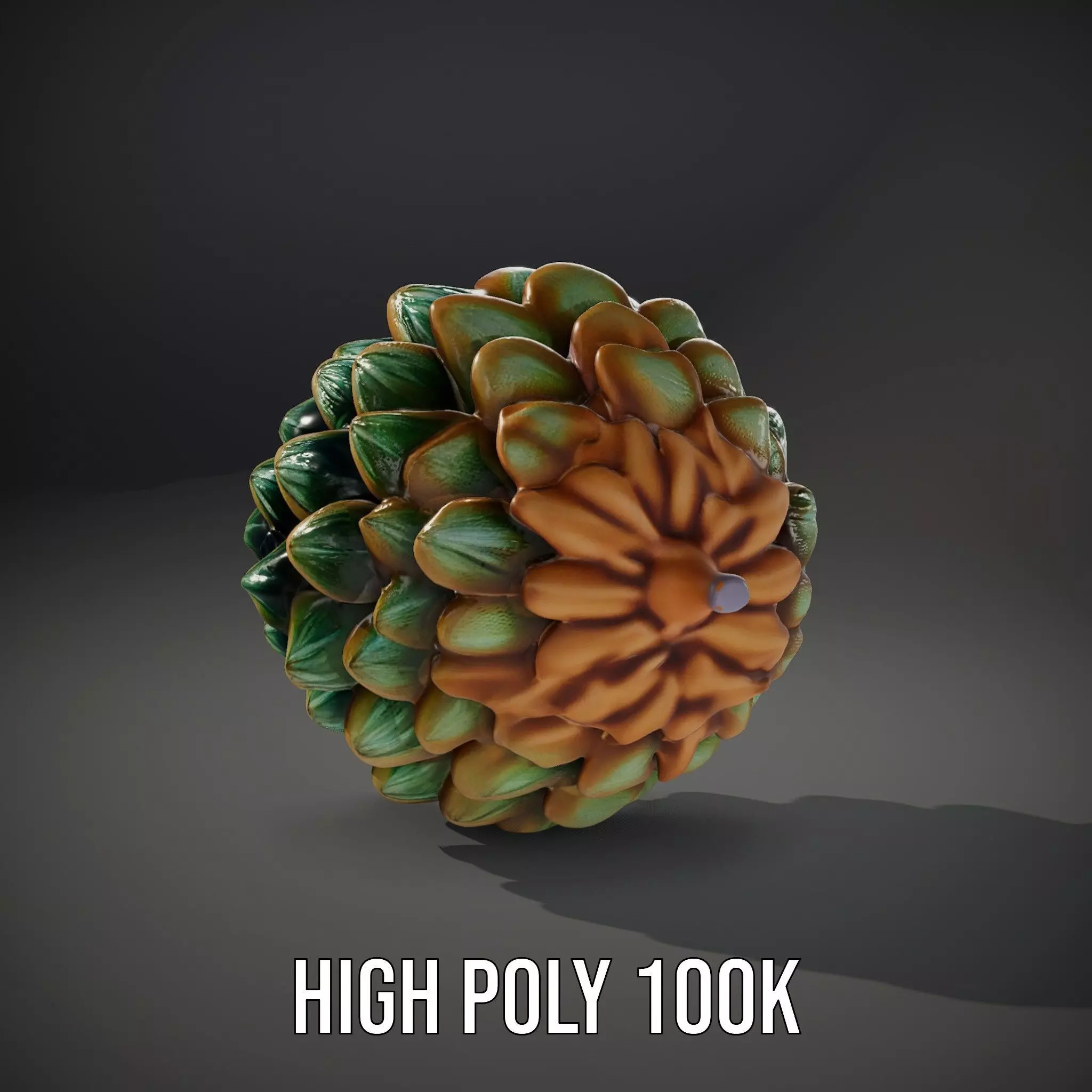 Iridescent Pinecone model pack Low-poly 3D model_12