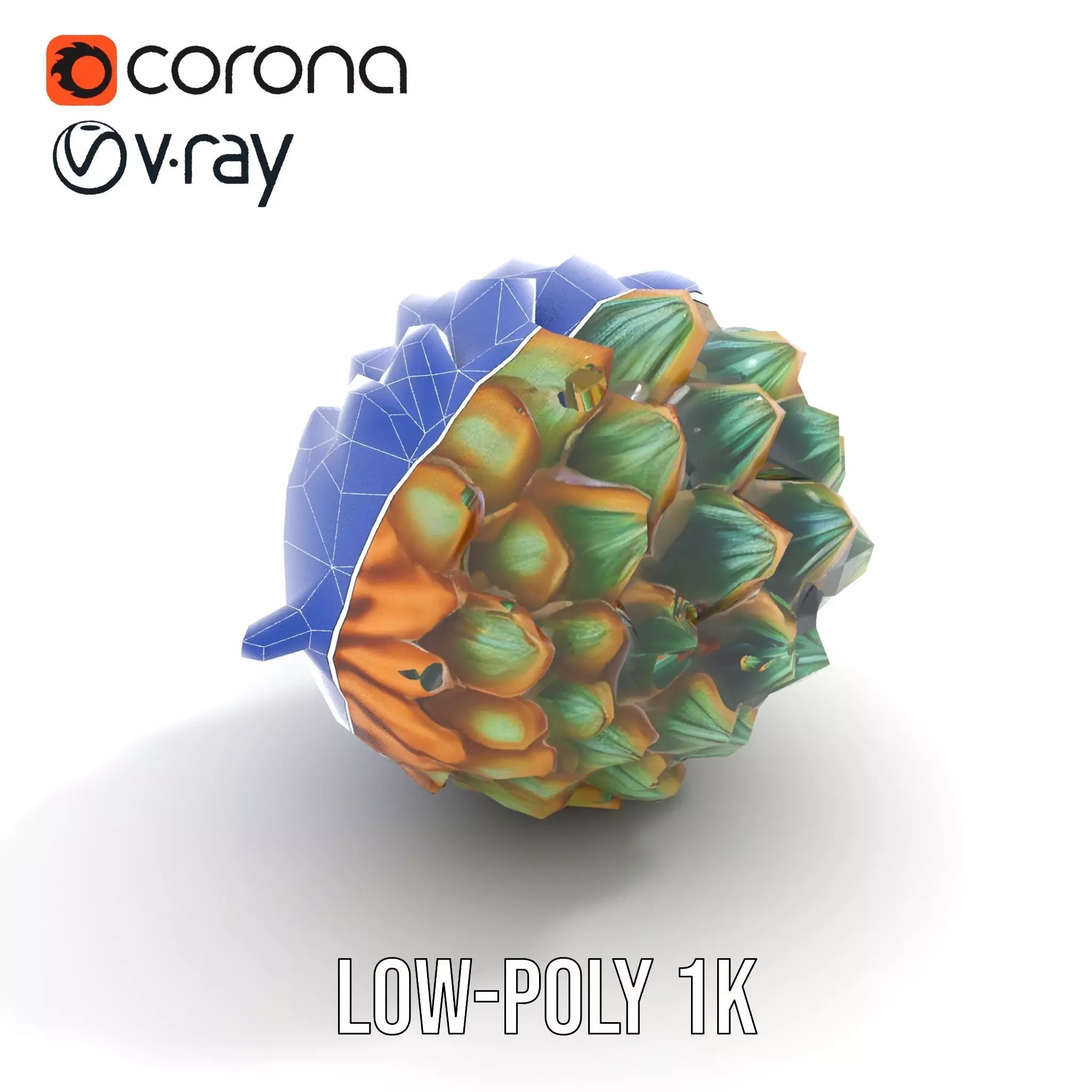 Iridescent Pinecone model pack Low-poly 3D model_19