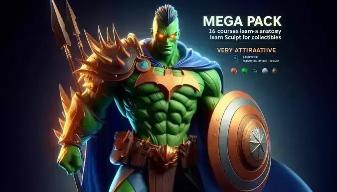 Pack Learn and Master Zbrush and Sculpt Epic Characters 3D model