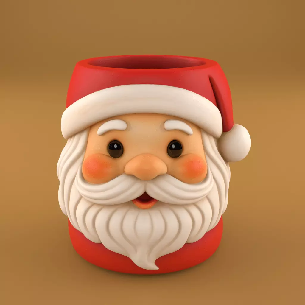 Santa Claus Planter 3D print model_0