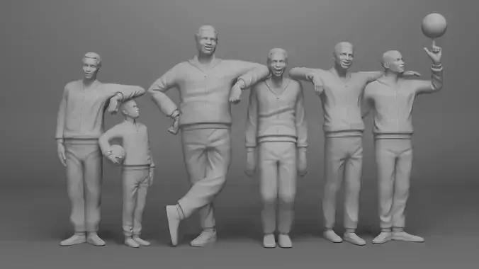 Harlem Globetrotters TV Series Characters Set of 6 3D print model