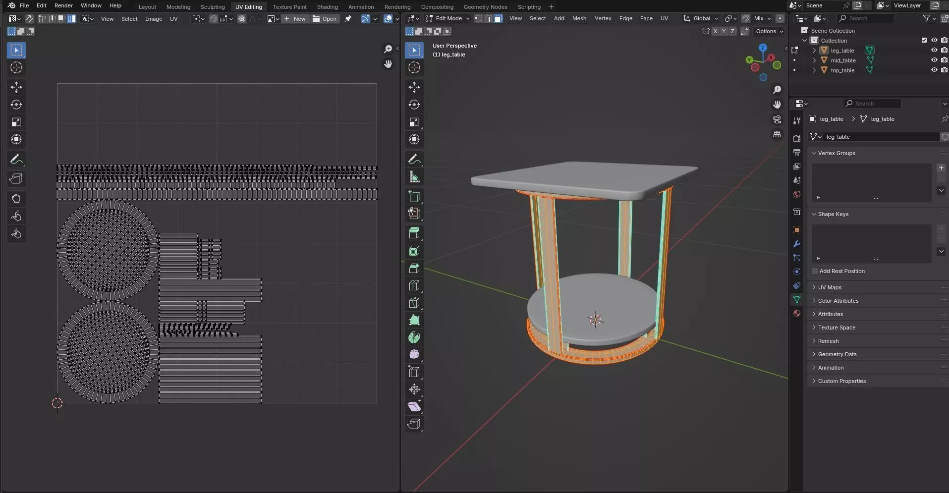 Square Table CG85 3D model_9