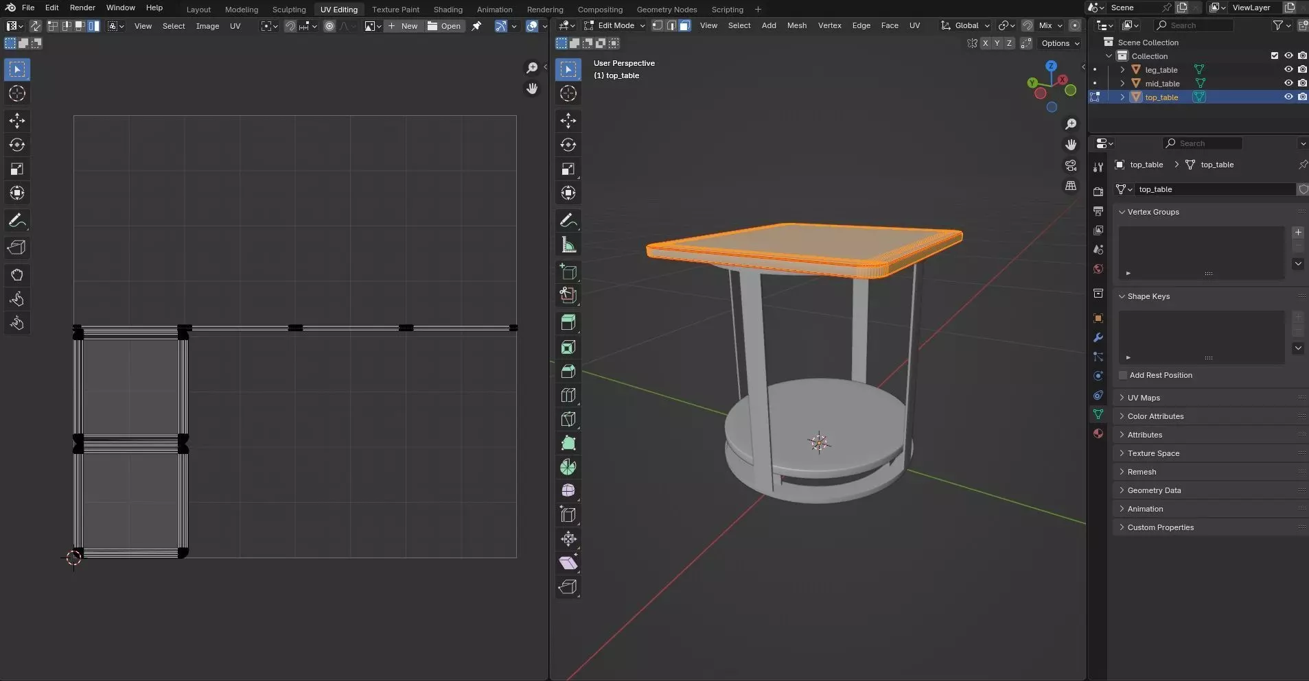 Square Table CG85 3D model_10