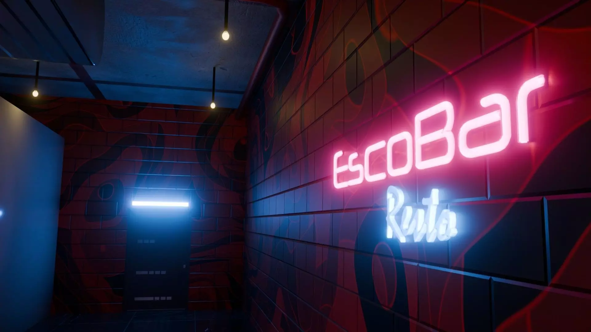 Bar interior Low-poly 3D model_4