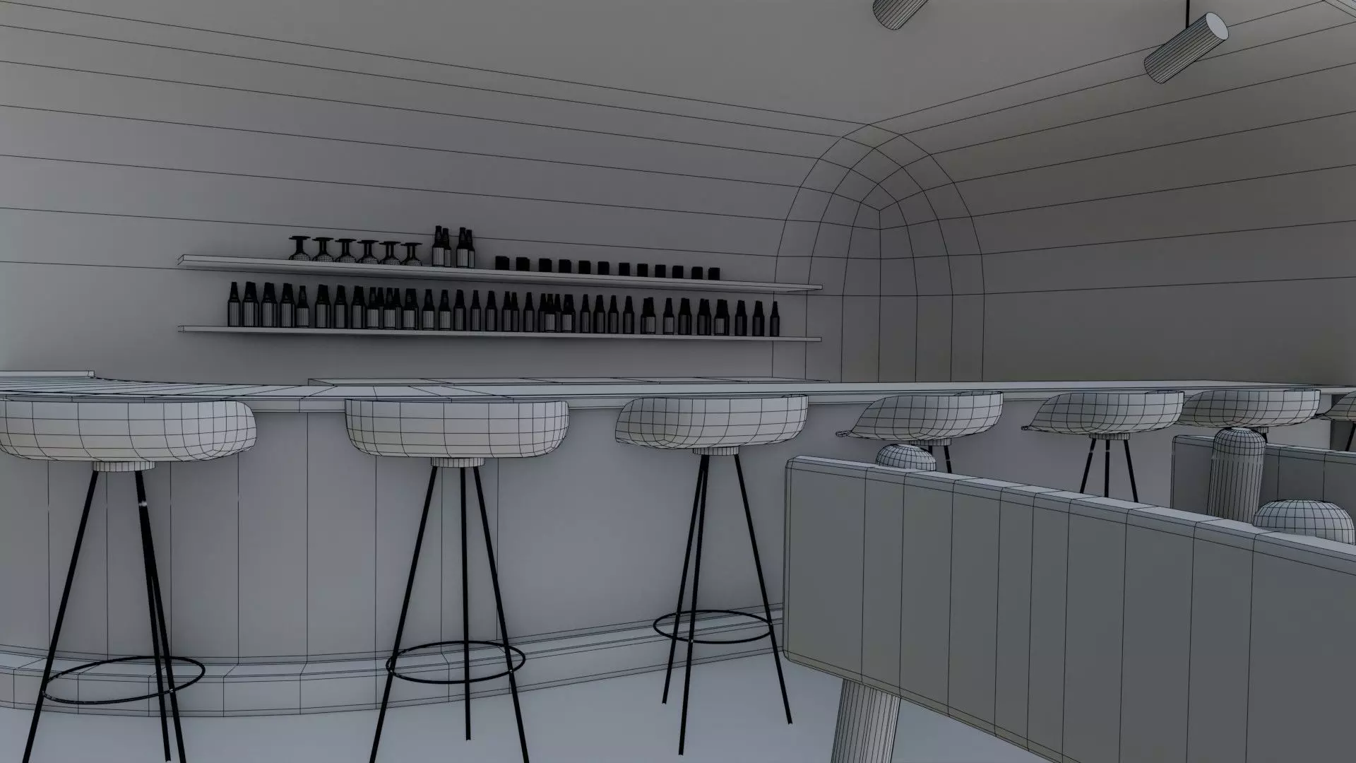 Bar interior Low-poly 3D model_31