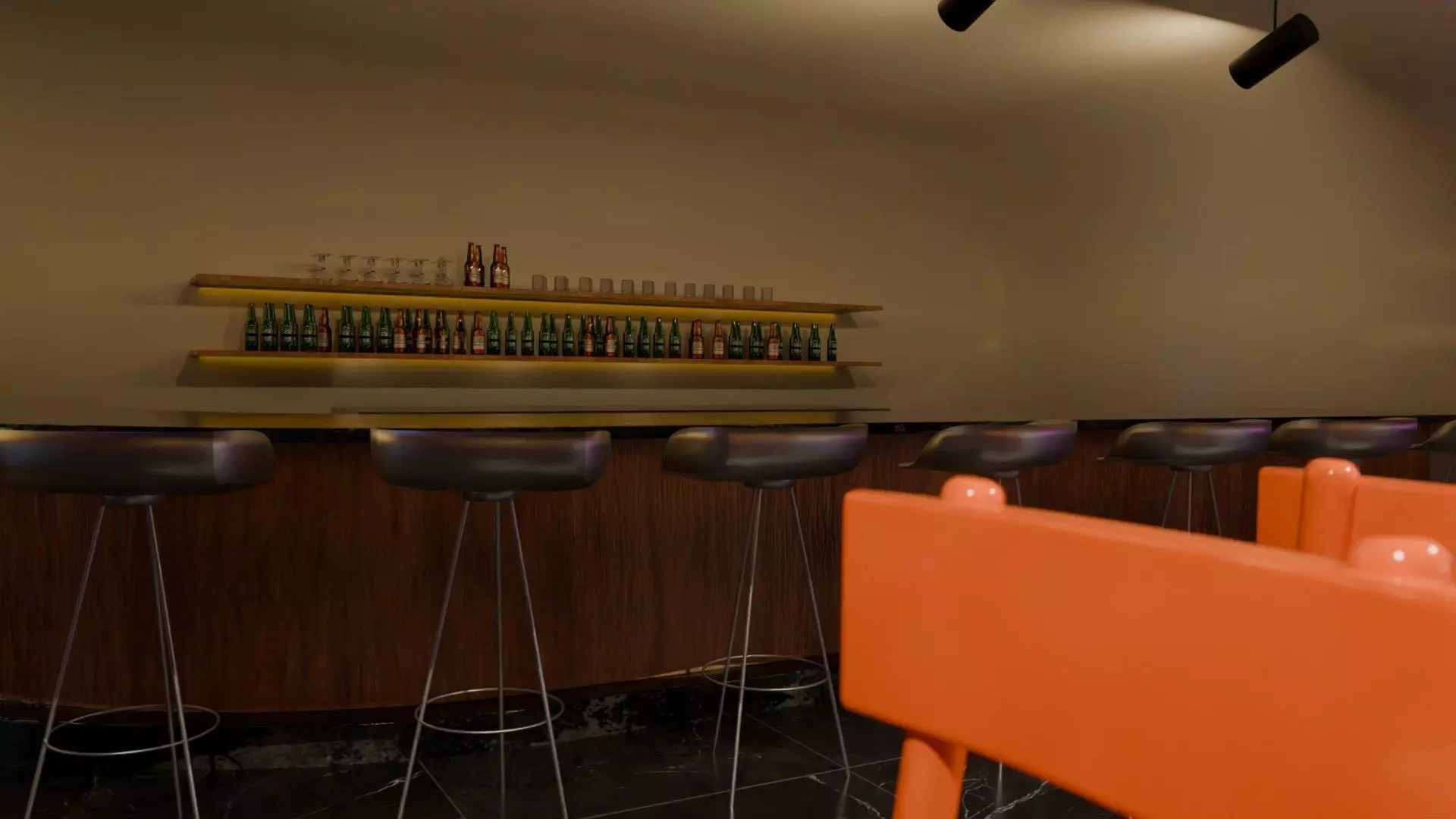 Bar interior Low-poly 3D model_15