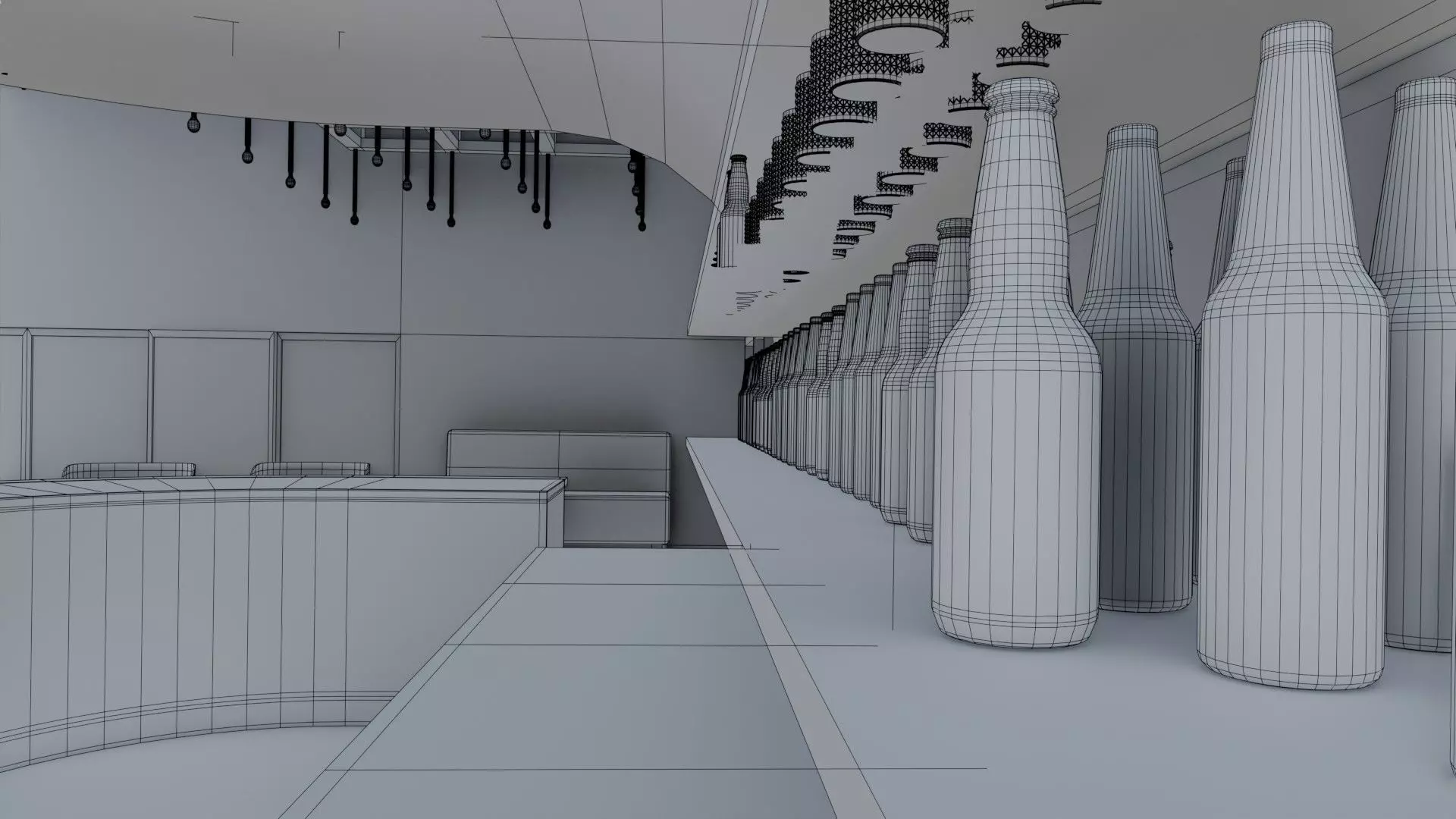 Bar interior Low-poly 3D model_33