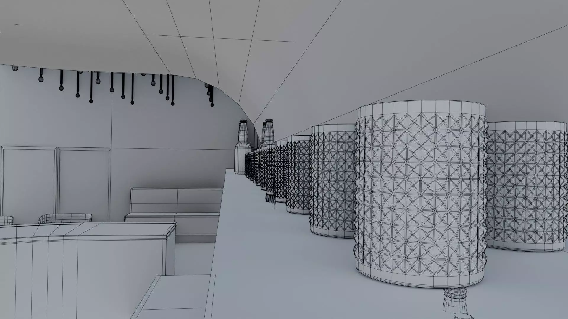 Bar interior Low-poly 3D model_34