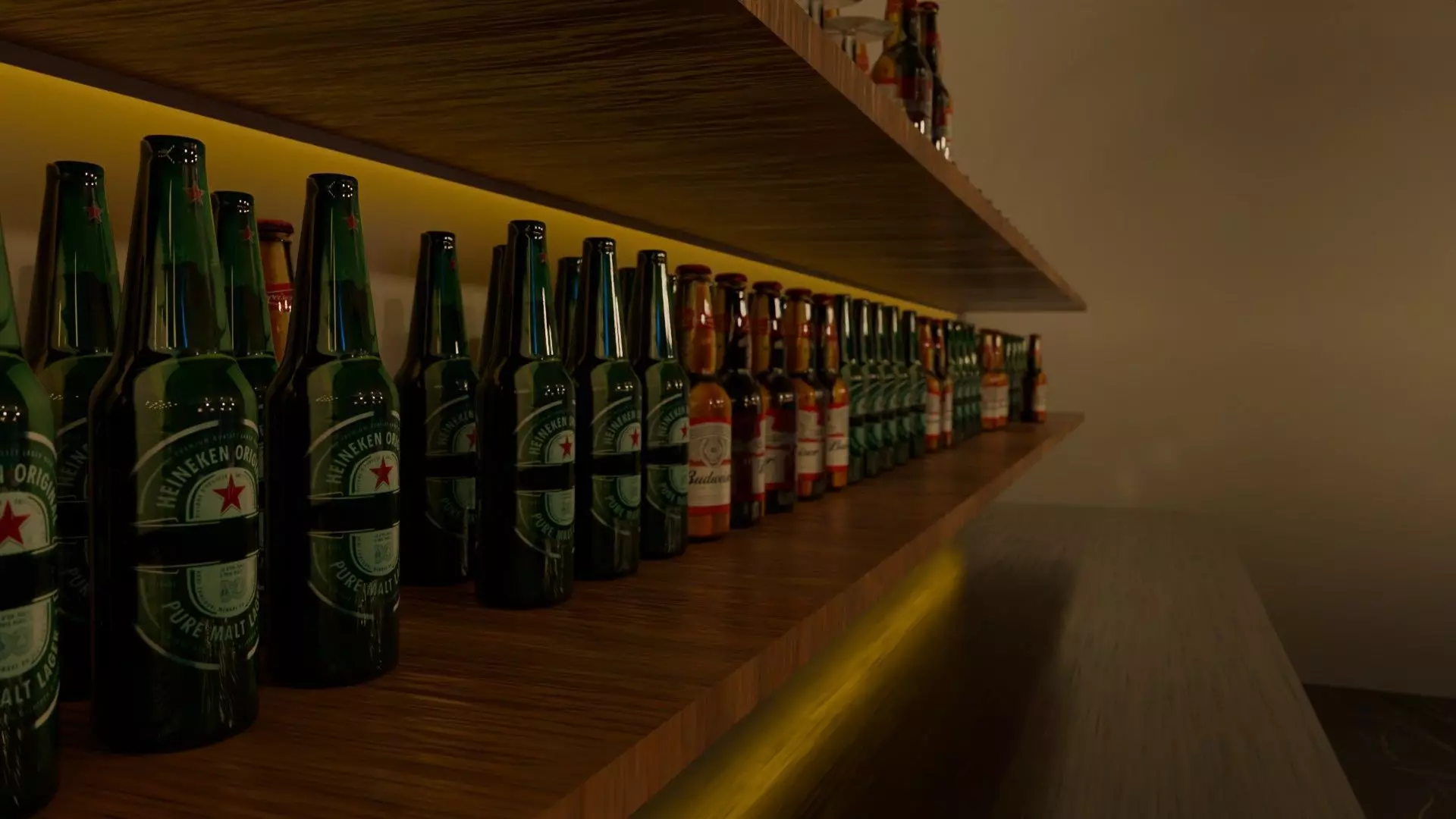 Bar interior Low-poly 3D model_16