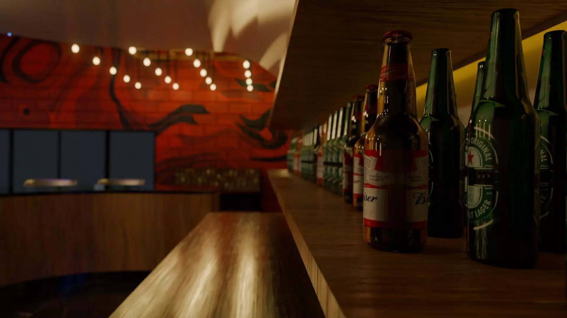 Bar interior Low-poly 3D model_17