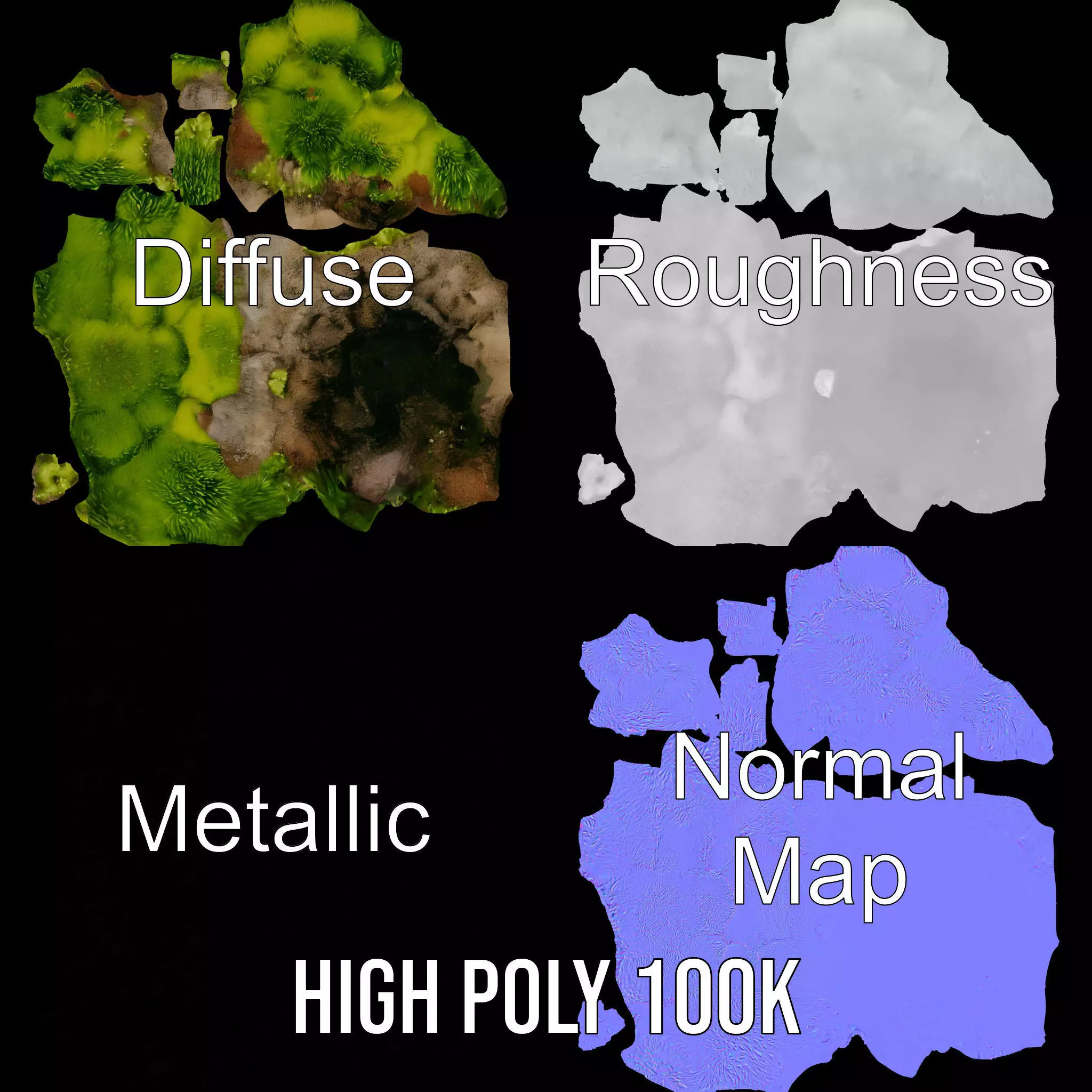 Green Mossy Rock model pack Texture_3