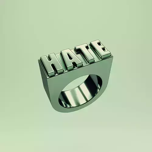 Chunky Ring Fashion Jewellery Hate Ring built to scale Size 10 